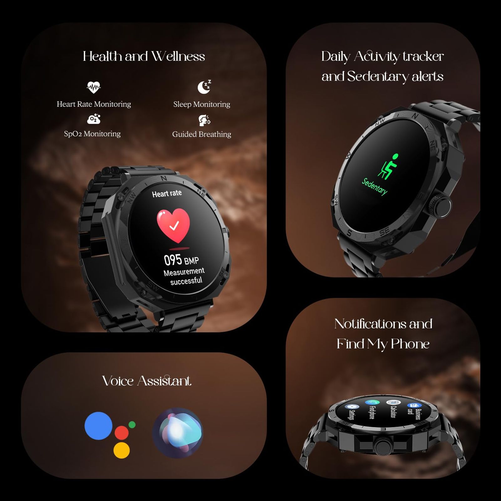 boAt Enigma Z20 Smartwatch with Bluetooth Calling (38.35mm HD Display, IP68 Water Resistant, Metal Black Strap)_8