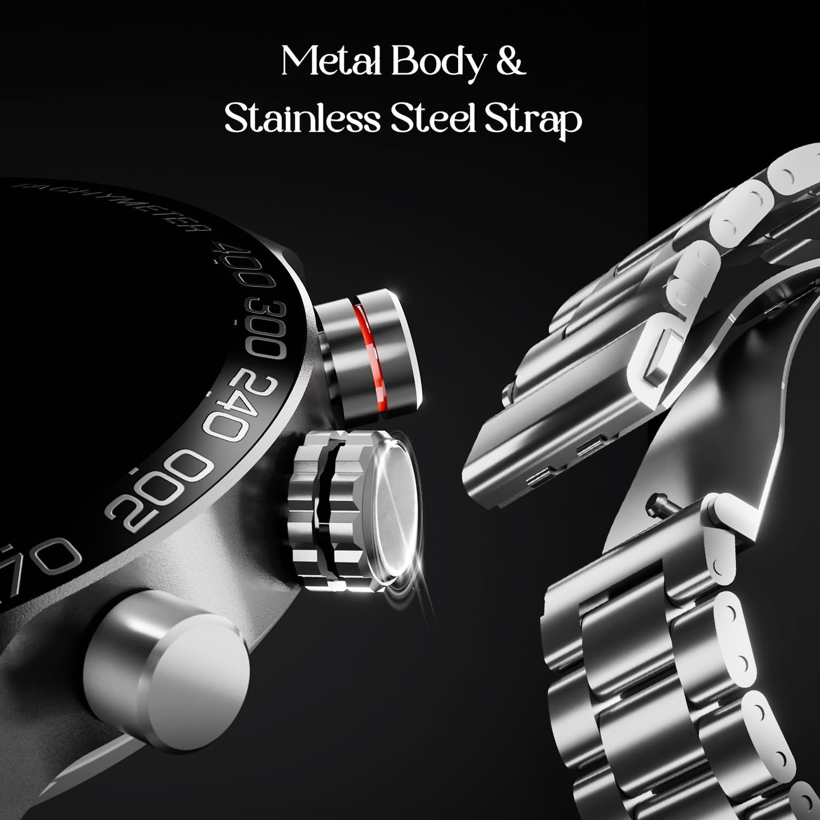 boAt Enigma Z40 Smartwatch with Bluetooth Calling (33.52mm TFT Display, IP67 Sweat and Splash Resistant, Classic Silver Strap)_3