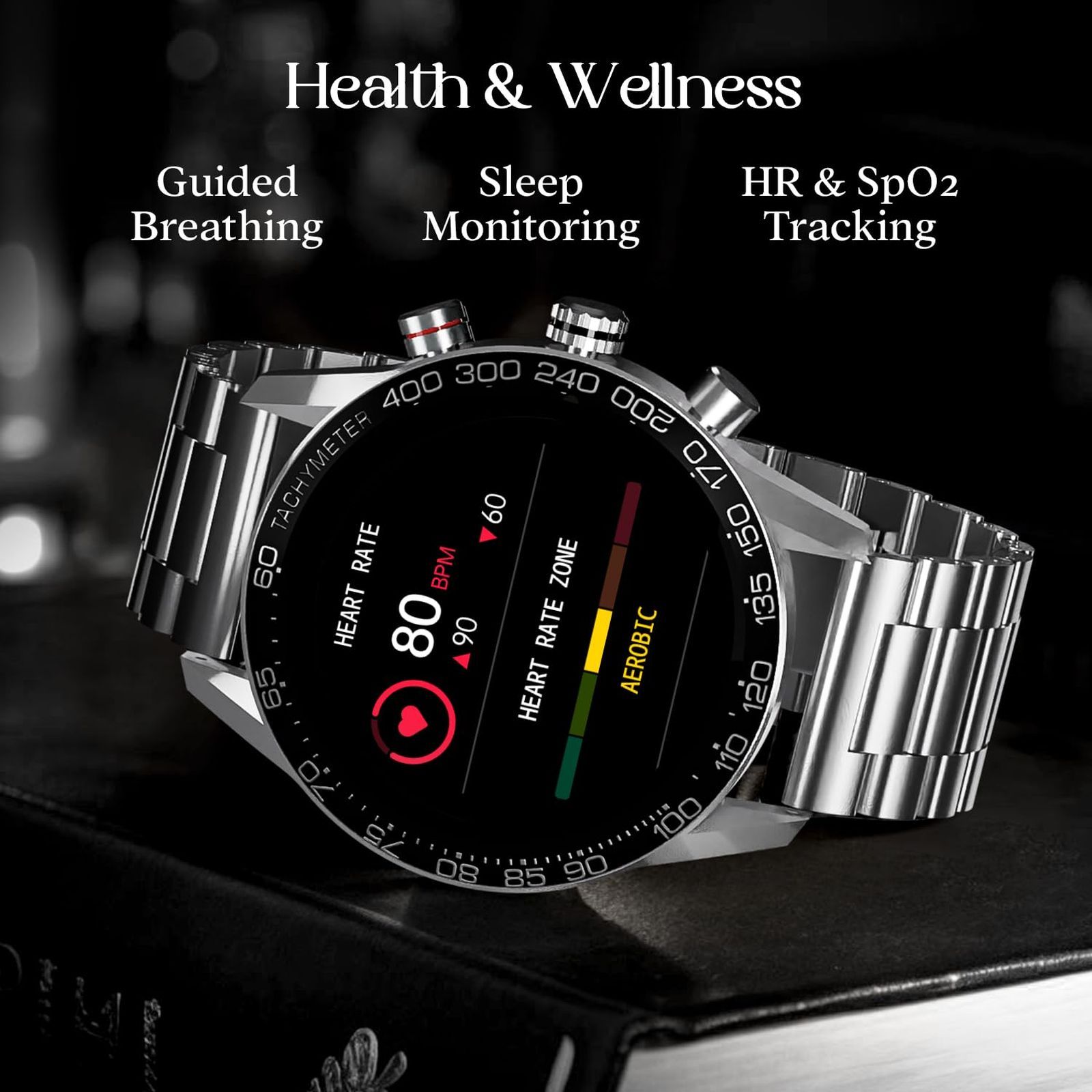 boAt Enigma Z40 Smartwatch with Bluetooth Calling (33.52mm TFT Display, IP67 Sweat and Splash Resistant, Classic Silver Strap)_4