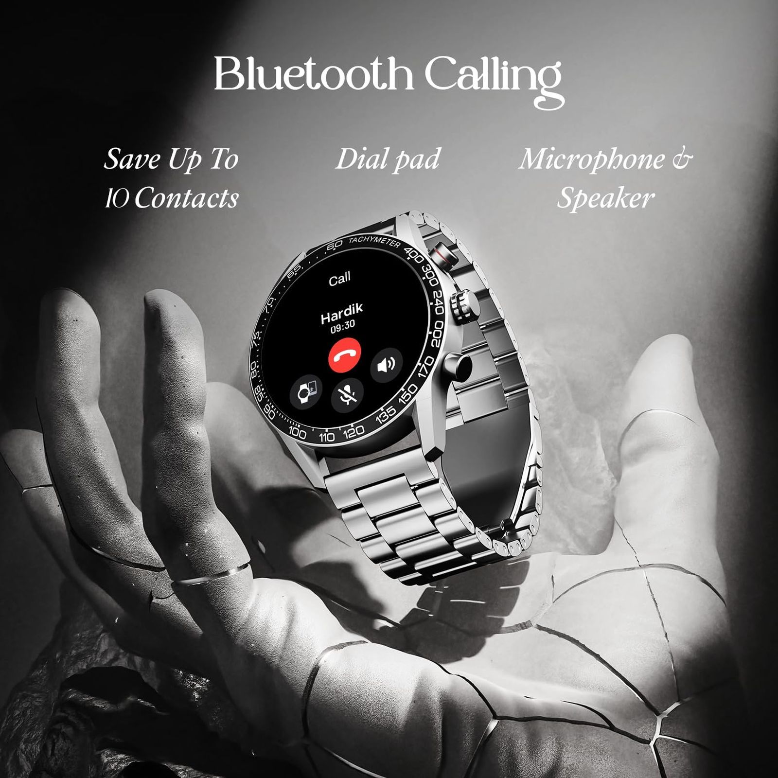 boAt Enigma Z40 Smartwatch with Bluetooth Calling (33.52mm TFT Display, IP67 Sweat and Splash Resistant, Classic Silver Strap)_2