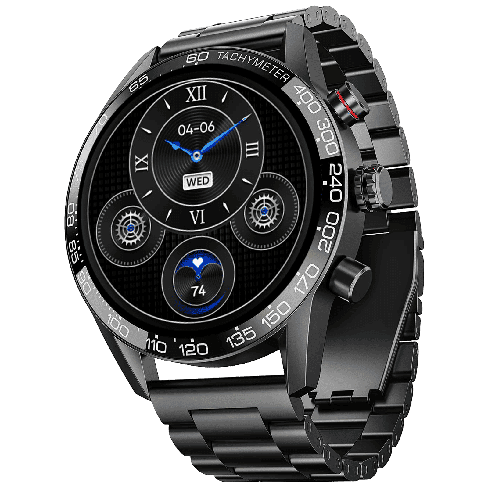 boAt Enigma Z40 Smartwatch with Bluetooth Calling (33.52mm TFT Display, IP67 Sweat and Splash Resistant, Metal Black Strap)_1