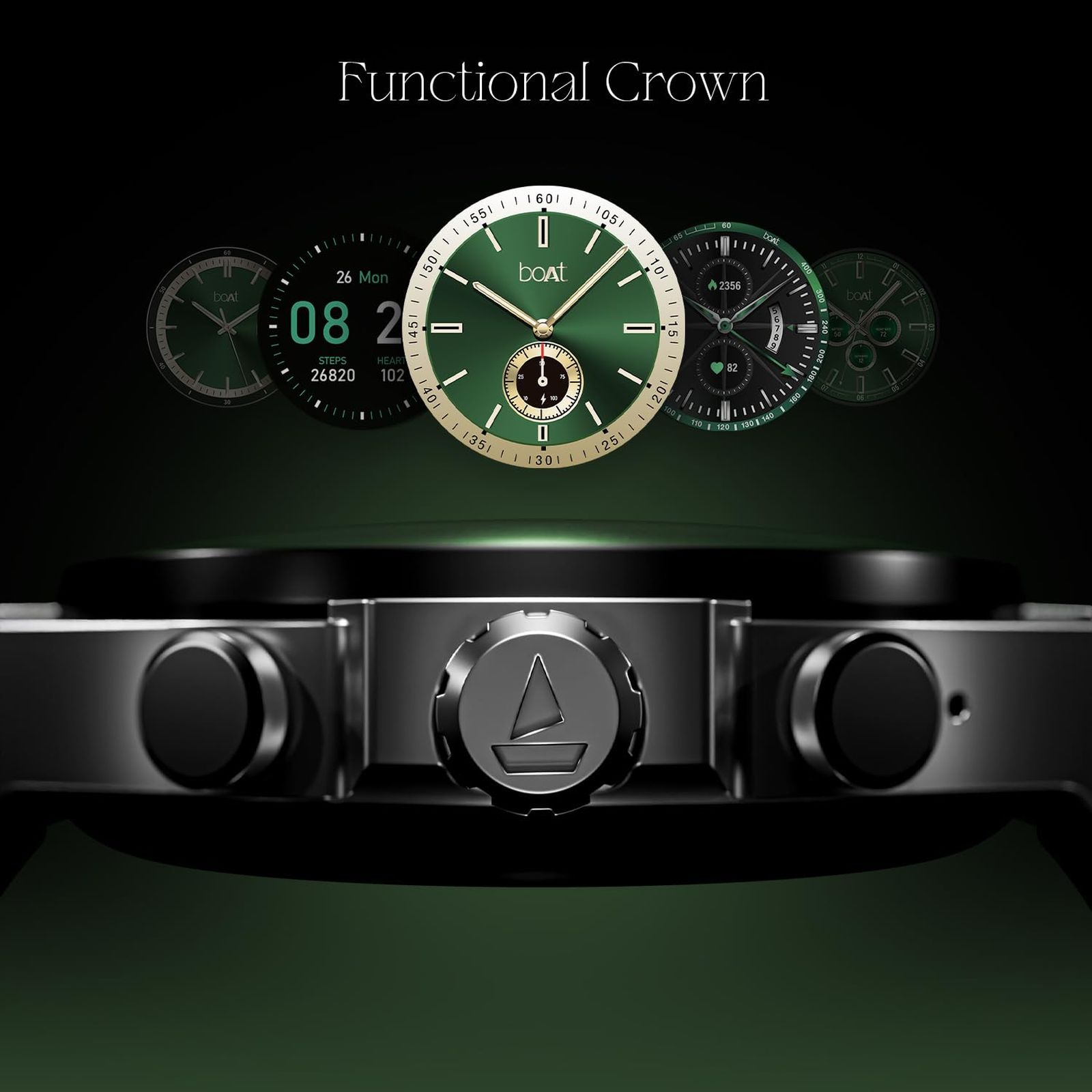 boAt Enigma X400 Smartwatch with Bluetooth Calling (36.8mm AMOLED Display, IP67 Sweat Resistant, Black Strap)_3