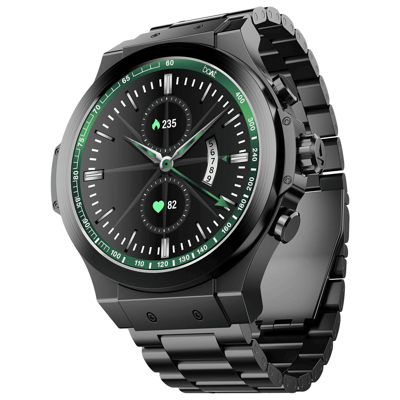 boAt Enigma X400 Smartwatch with Bluetooth Calling (36.8mm AMOLED Display, IP67 Sweat Resistant, Black Strap)_1