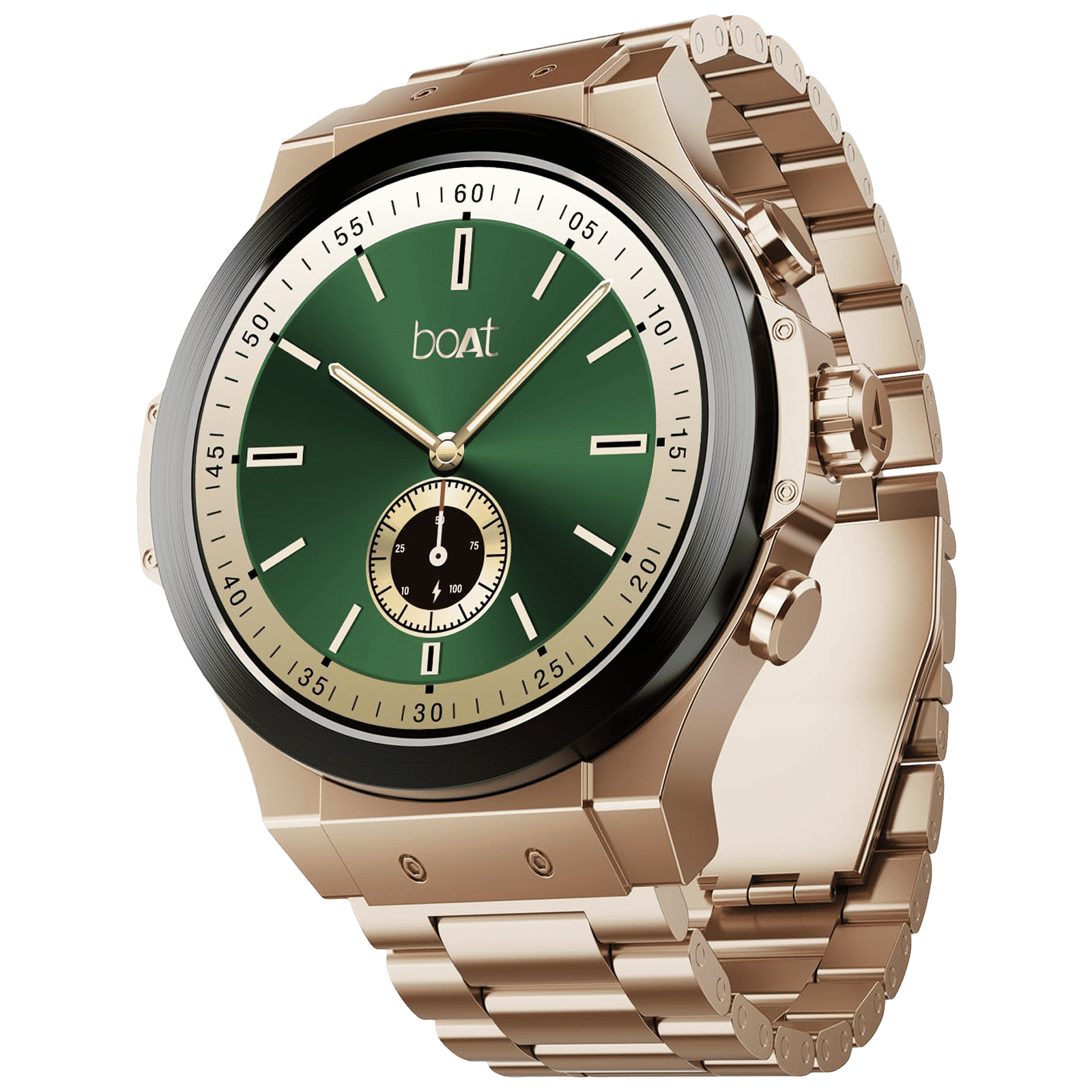 boAt Enigma X400 Smartwatch with Bluetooth Calling (36.8mm AMOLED Display, IP67 Sweat Resistant, Vintage Brown Strap)_1