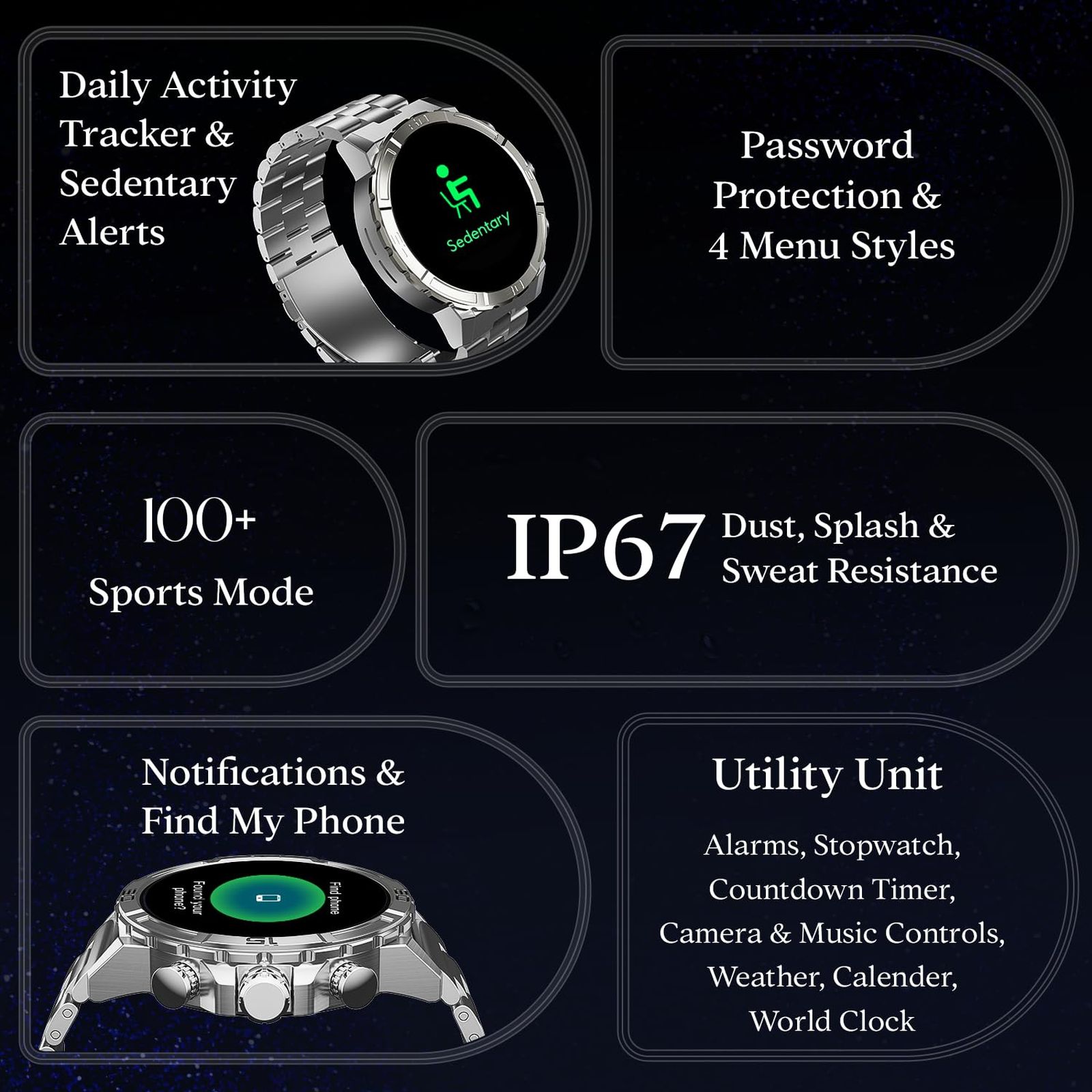 boAt Enigma X700 Smartwatch with Bluetooth Calling (38mm AMOLED Display, IP67 Sweat Resistant, Silver Chrome Strap)_7