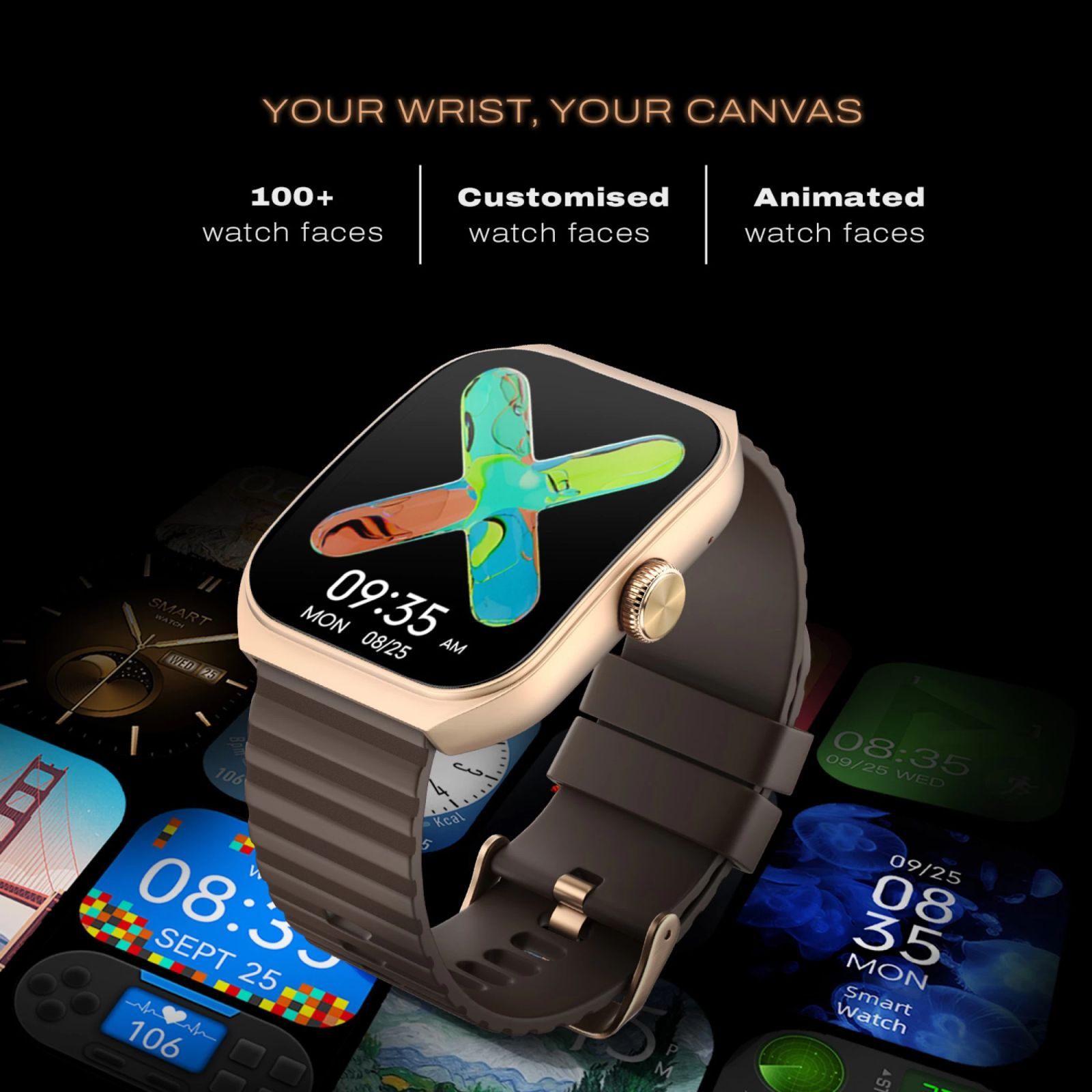 noise ColorFit Hexa Smartwatch with Bluetooth Calling (49.7mm AMOLED Display, IP67 Water Resistant, Vintage Brown Strap)_7