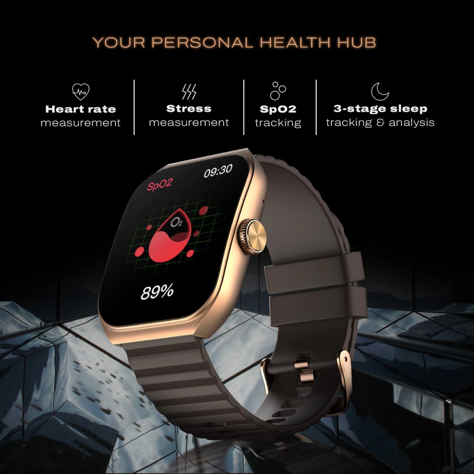 noise ColorFit Hexa Smartwatch with Bluetooth Calling (49.7mm AMOLED Display, IP67 Water Resistant, Vintage Brown Strap)_9
