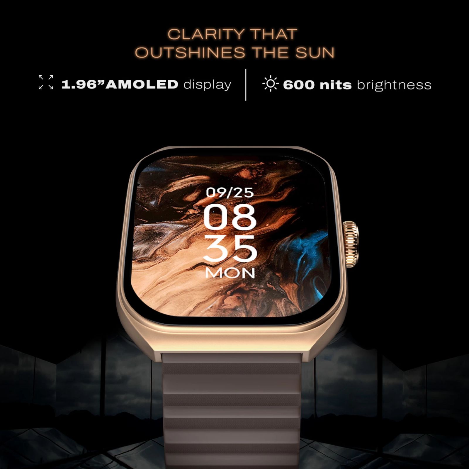 noise ColorFit Hexa Smartwatch with Bluetooth Calling (49.7mm AMOLED Display, IP67 Water Resistant, Vintage Brown Strap)_10