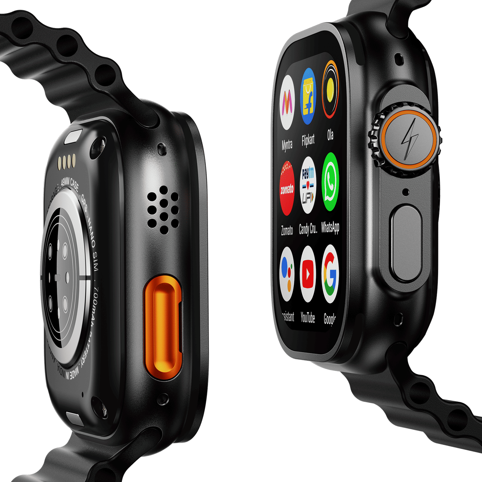 FIRE-BOLTT Oracle GPS+Wi-Fi+4G SIM+Bluetooth Android OS Wristphone (50mm Display, ARM CortexTM A53 MP, Play Store Unlimited Apps, Orange Horizon Strap)_3