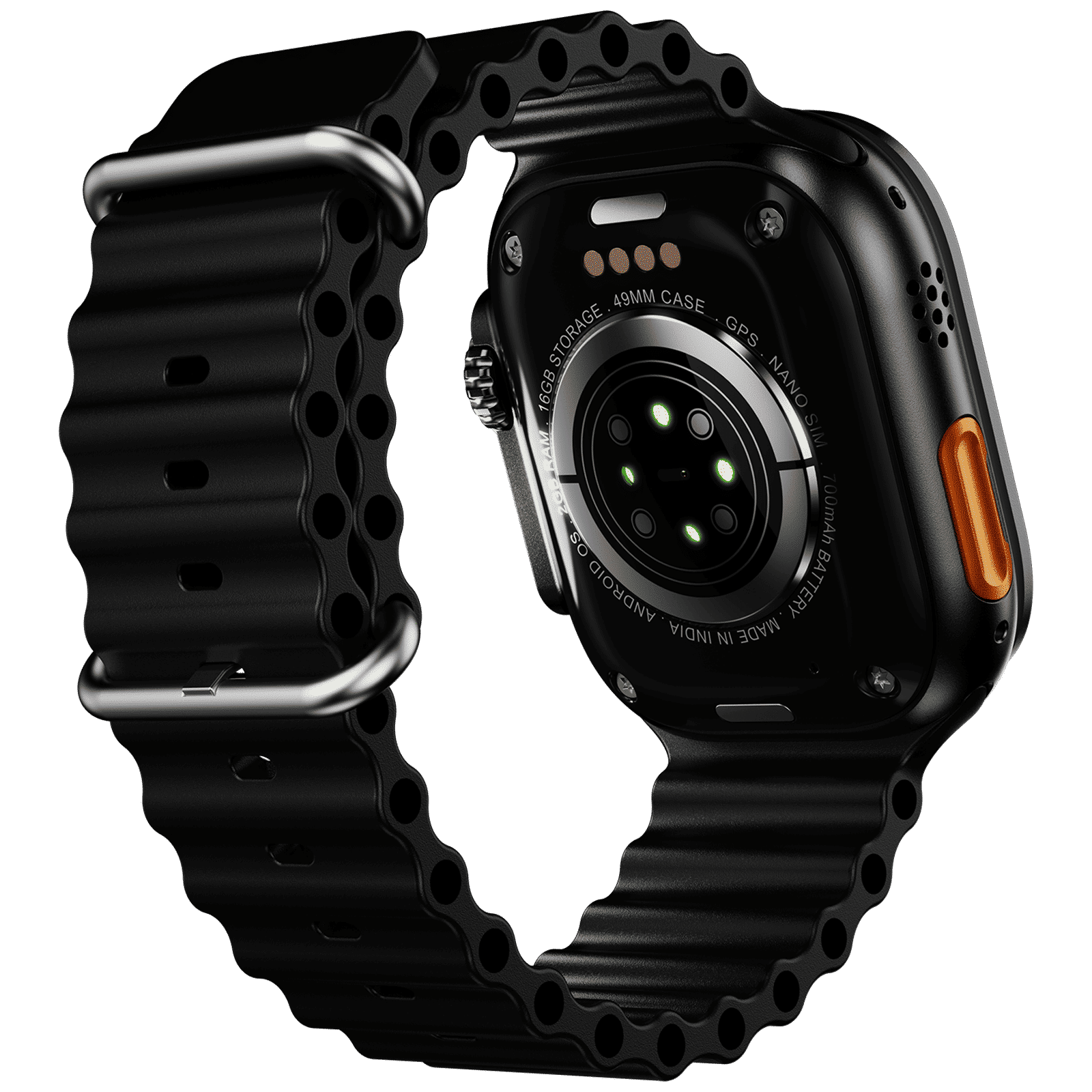 FIRE-BOLTT Oracle GPS+Wi-Fi+4G SIM+Bluetooth Android OS Wristphone (50mm Display, ARM CortexTM A53 MP, Play Store Unlimited Apps, Orange Horizon Strap)_4