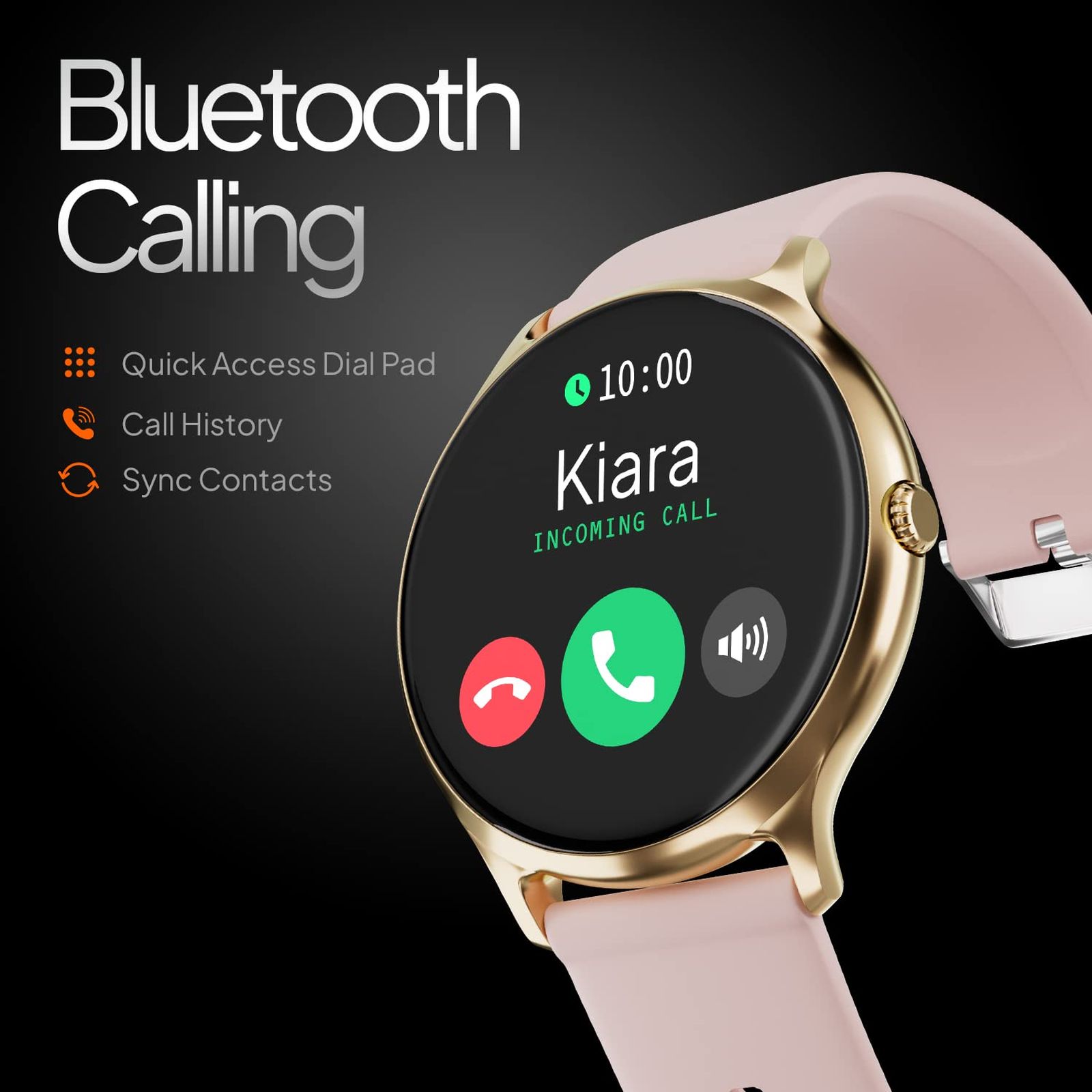 FIRE-BOLTT Phoenix Pro Smartwatch with Bluetooth Calling (35.3mm HD TFT Display, IP67 Water Resistant, Gold Pink Strap)_3