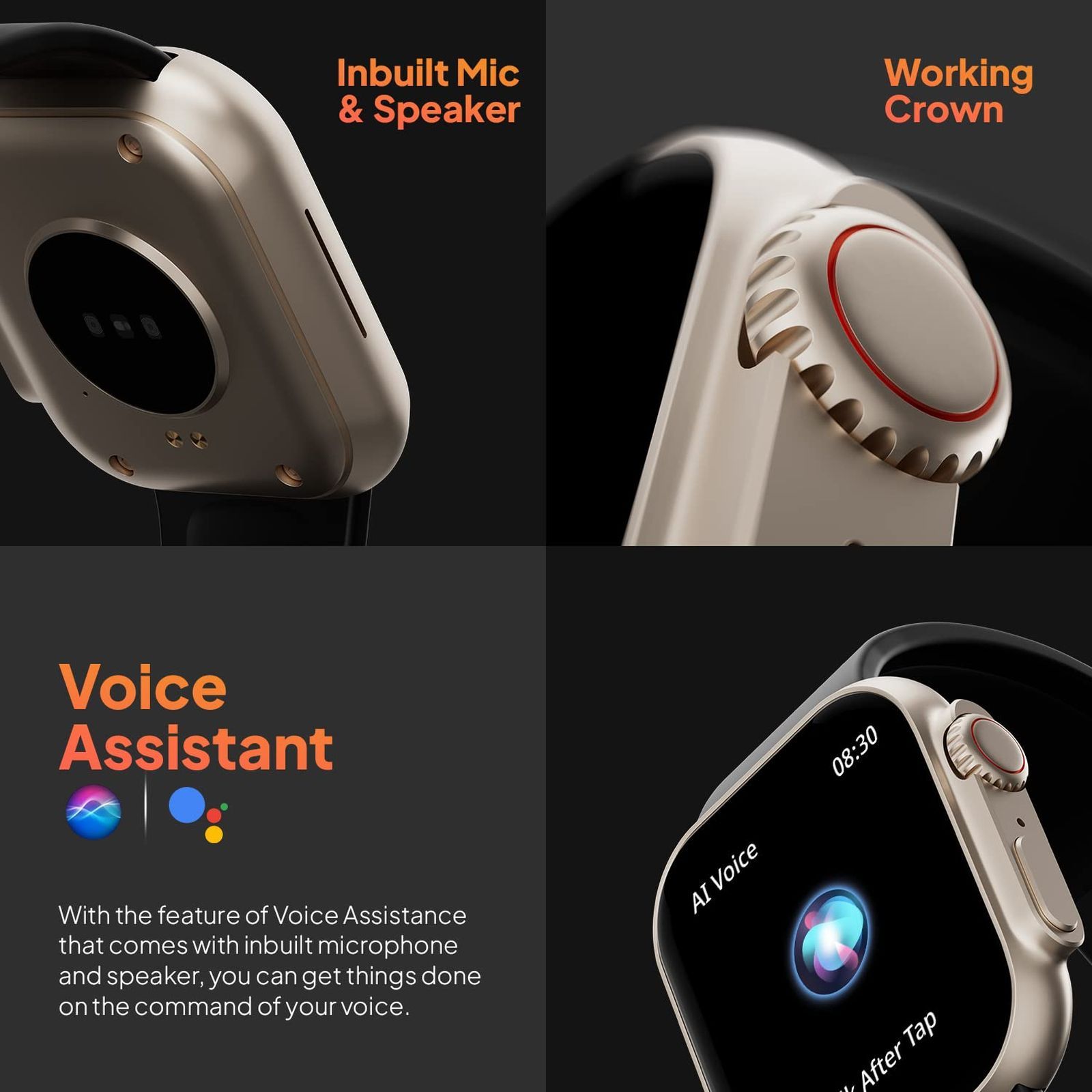 FIRE-BOLTT Gladiator Smartwatch with Bluetooth Calling (49.7mm HD Display, IP67 Water Resistant, Gold Black Strap) FIRE-BOLTT Gladiator Smartwatch with Bluetooth Calling (49.7mm HD Display, IP67 Water Resistant, Gold Black Strap)_3