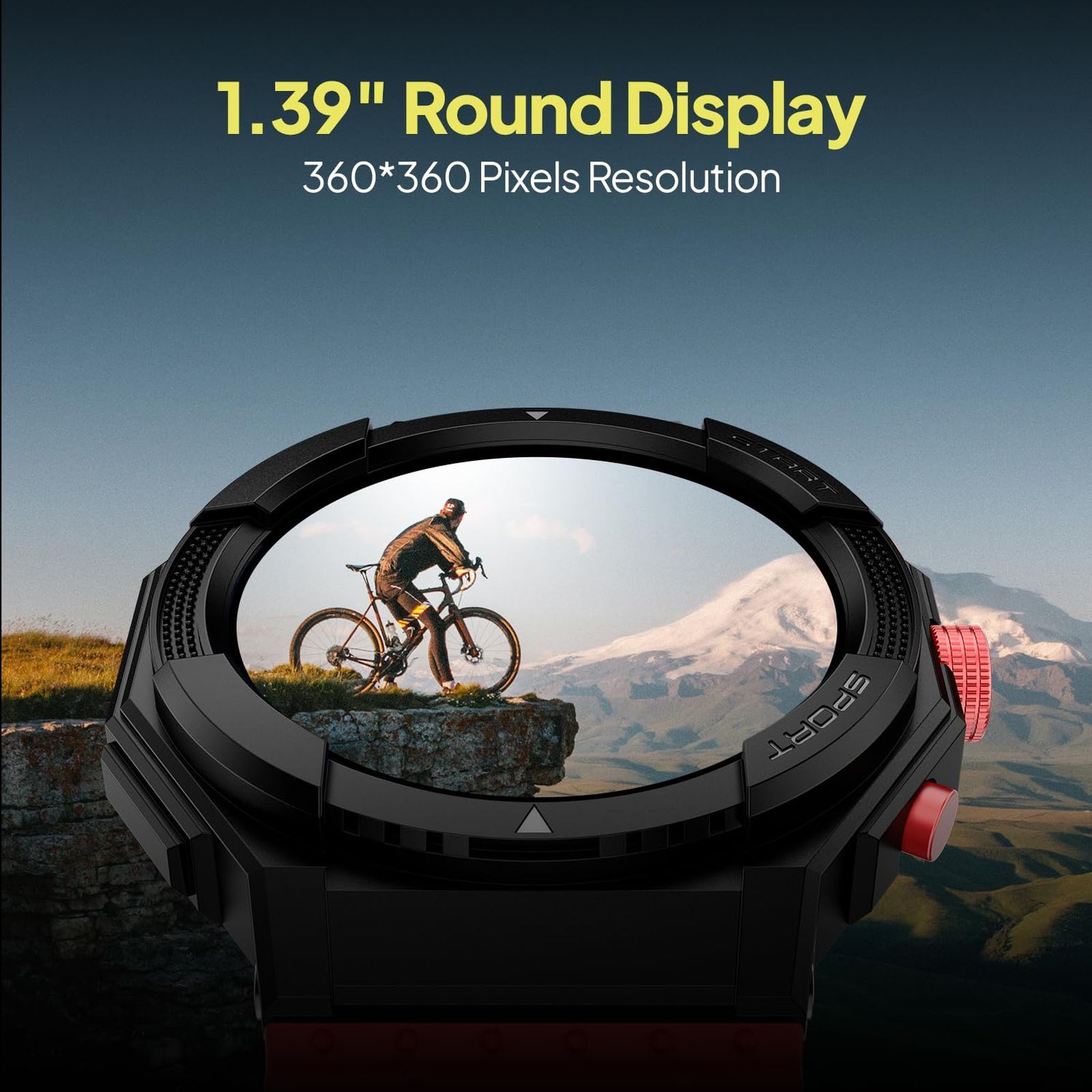 FIRE-BOLTT Quest Smartwatch with Bluetooth Calling (35.3mm HD Display, IP67 Water Resistant, Urban Red Strap)_3