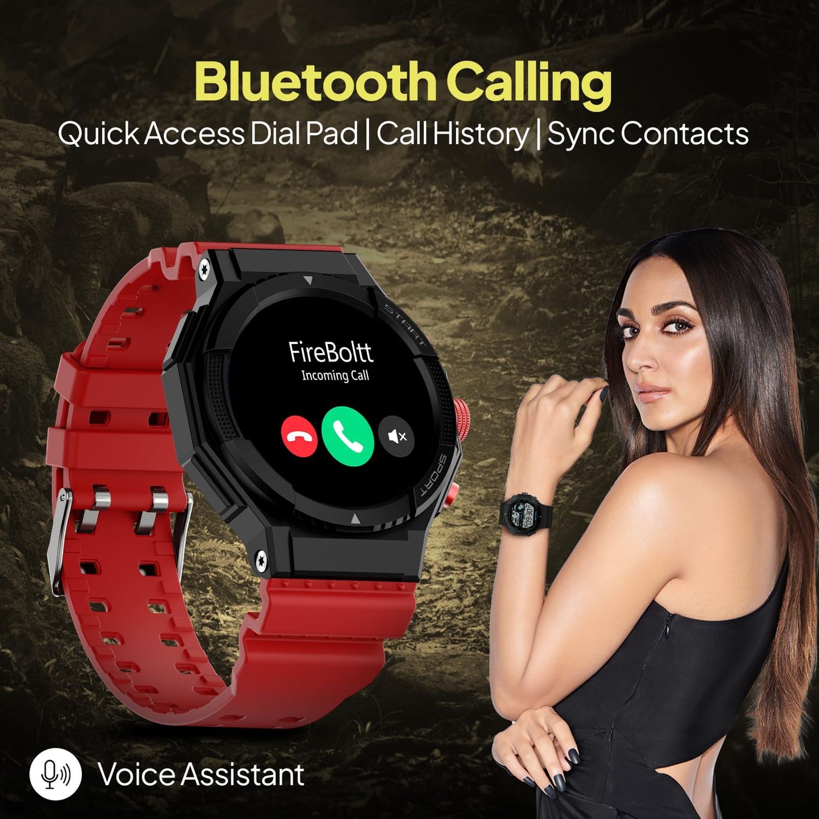 FIRE-BOLTT Quest Smartwatch with Bluetooth Calling (35.3mm HD Display, IP67 Water Resistant, Urban Red Strap)_5