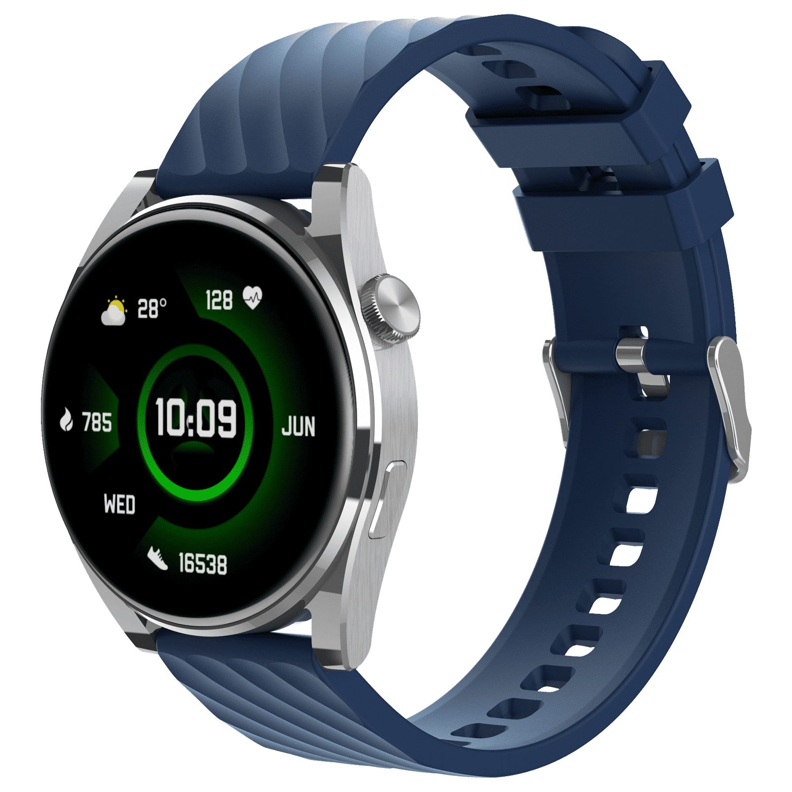 Croma Velocity AR Smartwatch with Bluetooth Calling (36.3mm AMOLED Display, IP68 Water Resistant, Blue Strap)_3