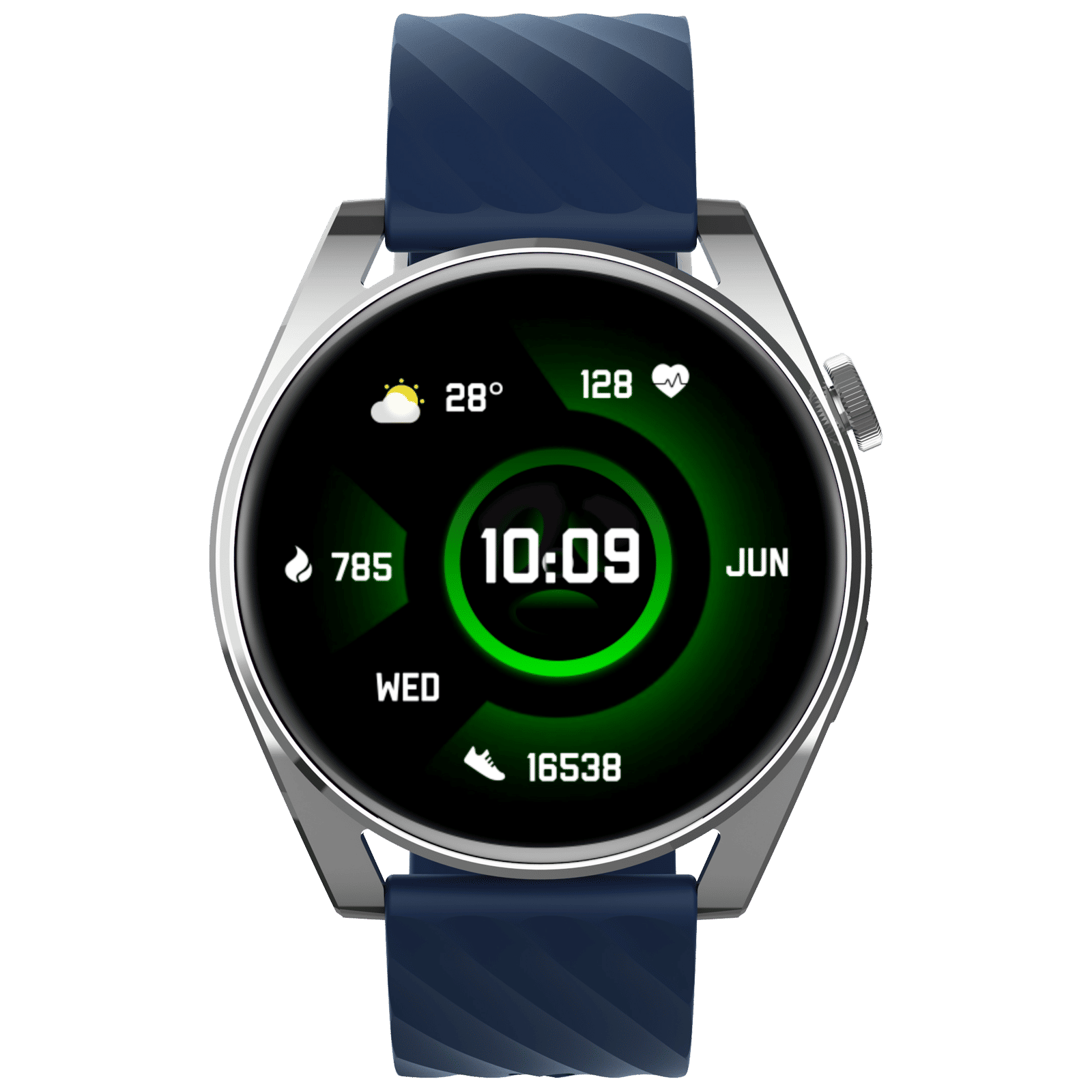 Croma Velocity AR Smartwatch with Bluetooth Calling (36.3mm AMOLED Display, IP68 Water Resistant, Blue Strap)_1