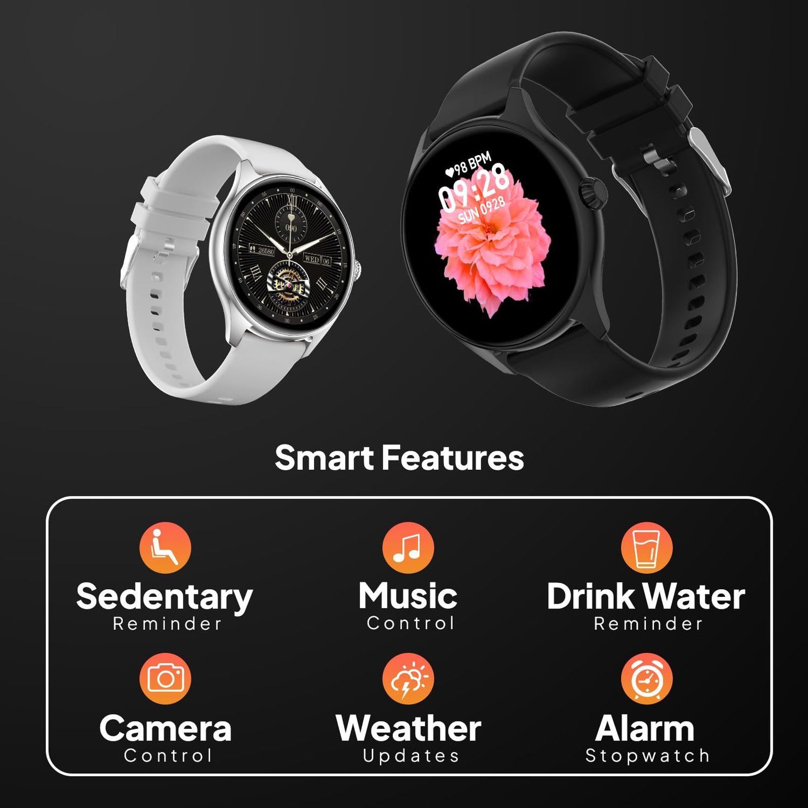 FIRE-BOLTT Phoenix Smartwatch with Bluetooth Calling (36.3mm AMOLED Display, IP67 Water Resistant, Black Strap)_3