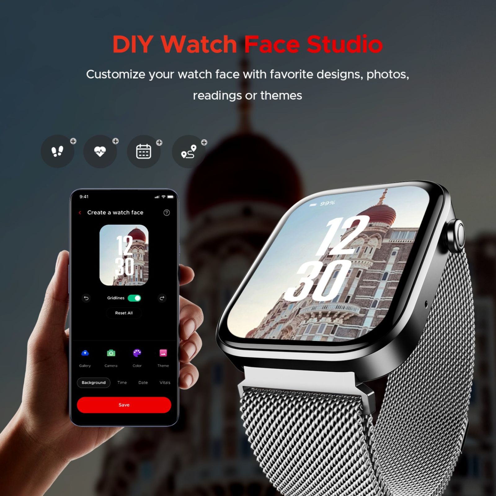 boAt Storm Call 3 Smartwatch with Bluetooth Calling (46.48mm HD Display, IP67 Water Resistant, Silver Metal Strap)_5