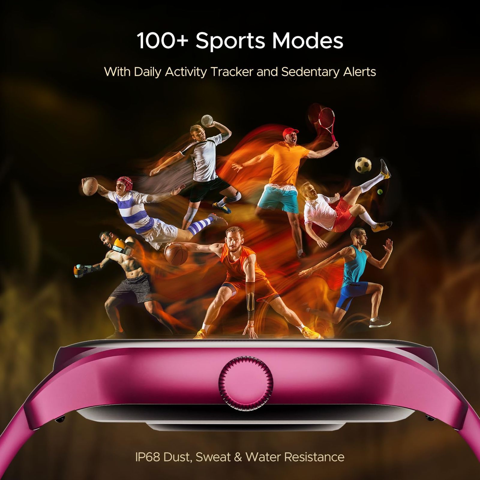 boAt Lunar Connect Ace Smartwatch with Bluetooth Calling (36.3mm AMOLED Display, IP68 Water Resistant, Burgundy Strap)_4