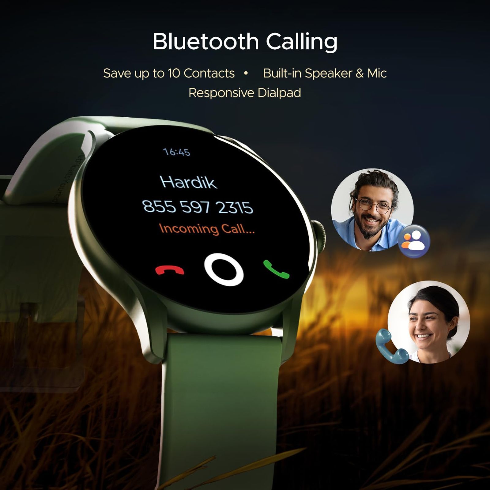 boAt Lunar Connect Ace Smartwatch with Bluetooth Calling (36.3mm AMOLED Display, IP68 Water Resistant, Pine Green Strap)_2