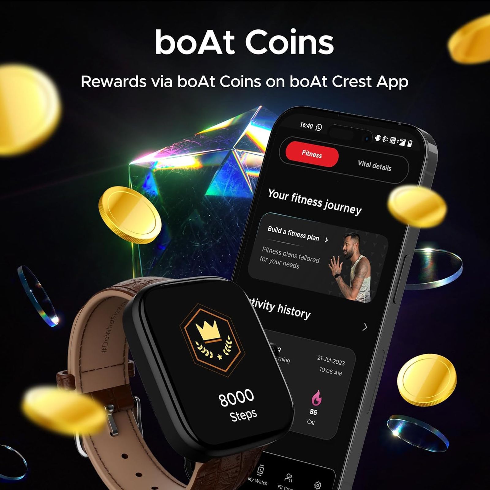 boAt Ultima Prism Smartwatch with Bluetooth Calling (49.7mm AMOLED Display, IP67 Sweat Resistant, Brown Leather Strap)_3