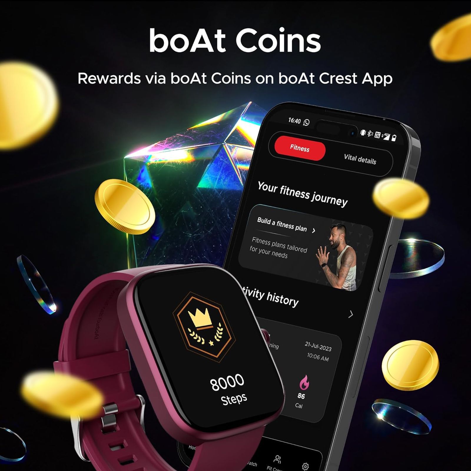 boAt Ultima Prism Smartwatch with Bluetooth Calling (49.7mm AMOLED Display, IP67 Sweat Resistant, Burgundy Strap)_3