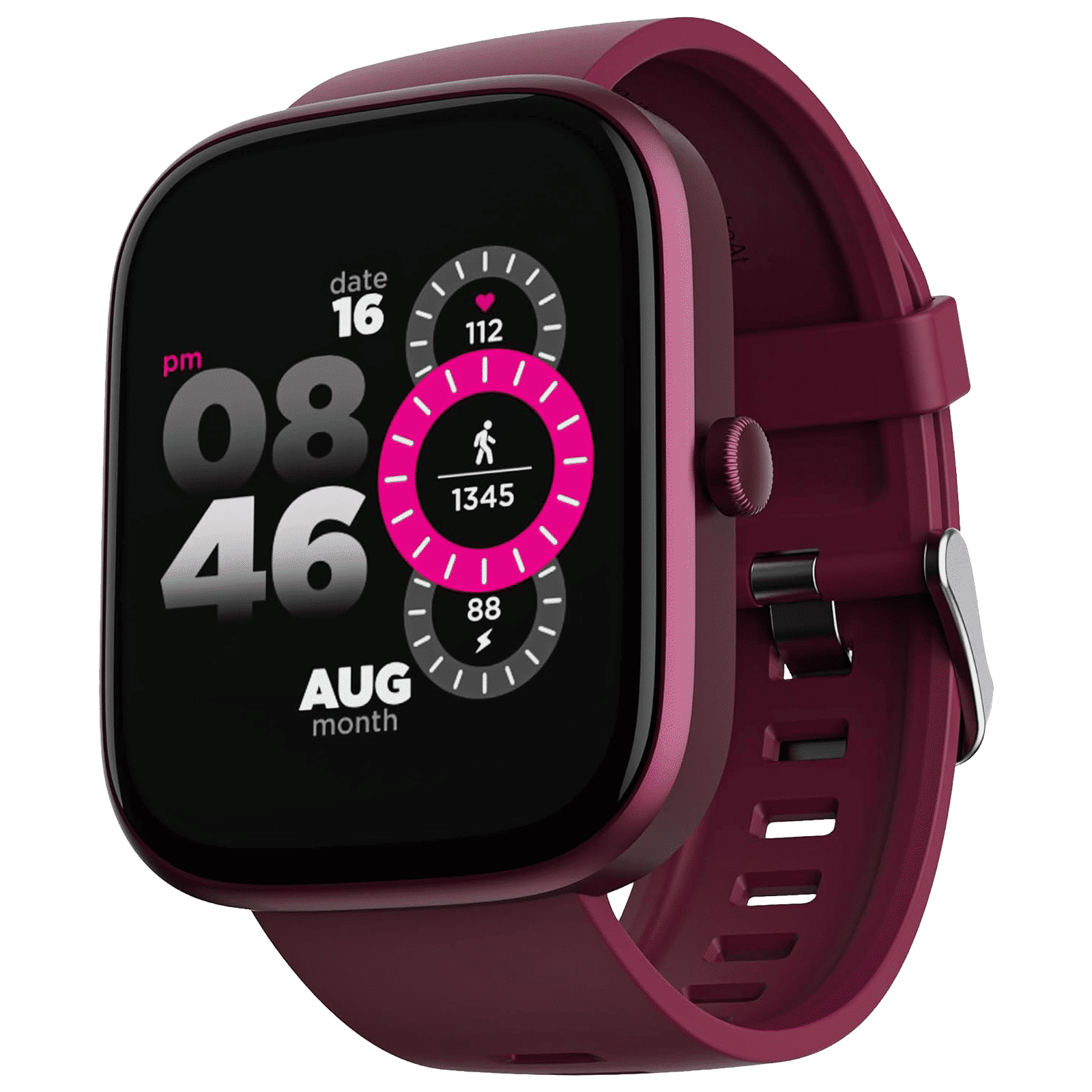 boAt Ultima Prism Smartwatch with Bluetooth Calling (49.7mm AMOLED Display, IP67 Sweat Resistant, Burgundy Strap)_1