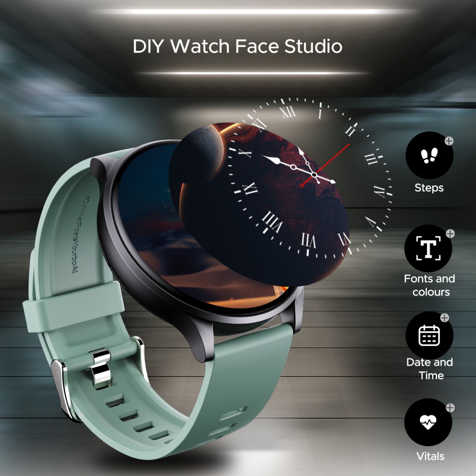 boAt Lunar Prime Smartwatch with Bluetooth Calling (36.8mm AMOLED Display, IP67 Sweat Resistant, Sage Green Strap)_5