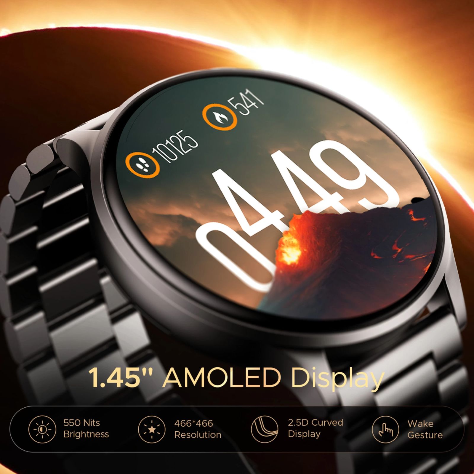 boAt Lunar Prime Smartwatch with Bluetooth Calling (36.8mm AMOLED Display, IP67 Sweat Resistant, Steel Silver Strap)_5