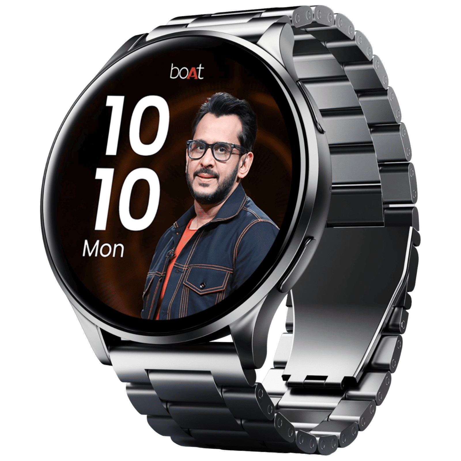 boAt Lunar Prime Smartwatch with Bluetooth Calling (36.8mm AMOLED Display, IP67 Sweat Resistant, Steel Black Strap)_1
