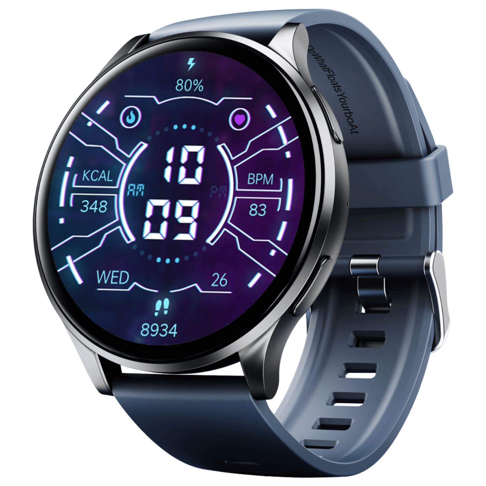 boAt Lunar Prime Smartwatch with Bluetooth Calling (36.8mm AMOLED Display, IP67 Sweat Resistant, Cool Blue Strap)_1
