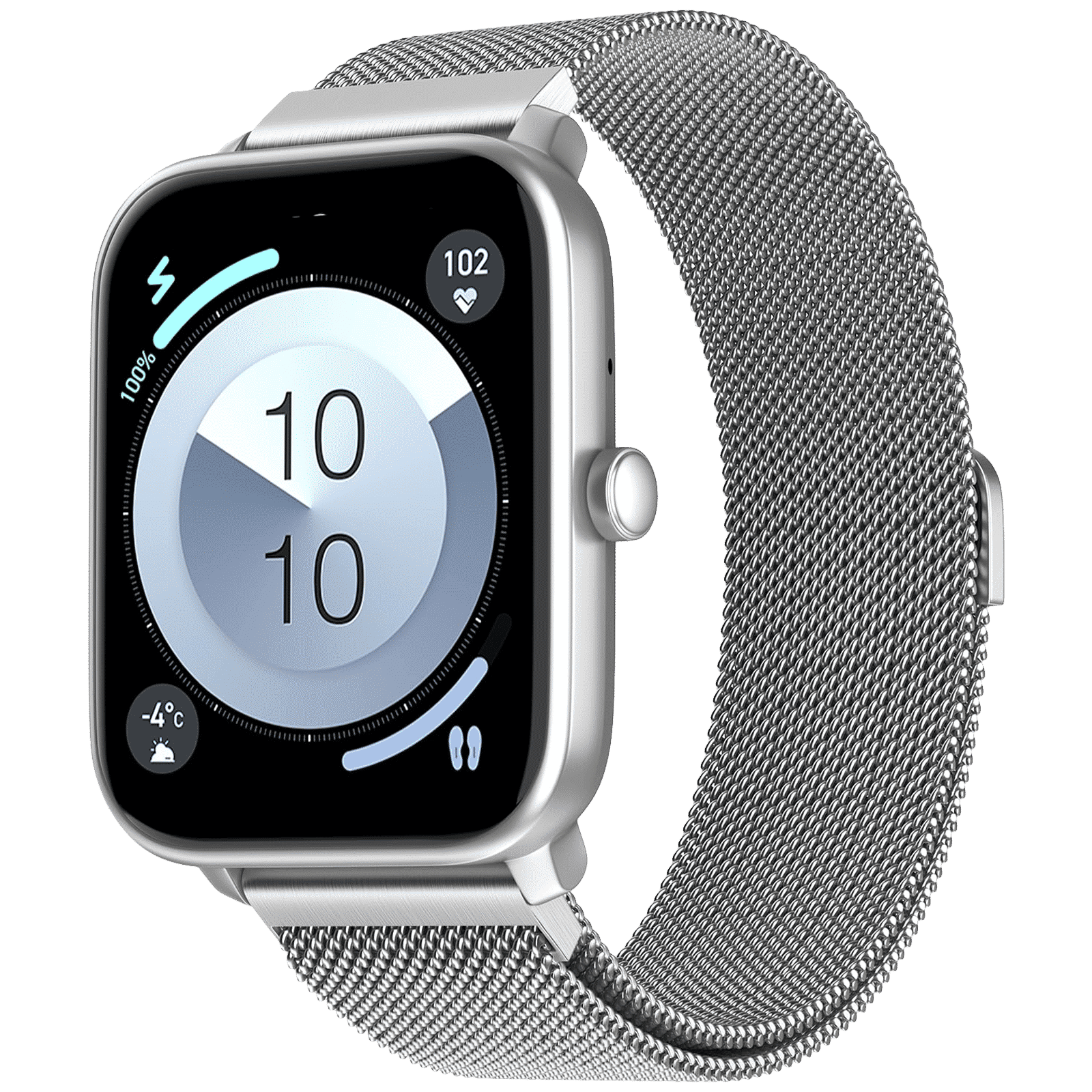 noise ColorFit Pulse 4 Smartwatch with Bluetooth Calling (46.9mm AMOLED Display, IP68 Water Resistant, Silver Link Strap) noise ColorFit Pulse 4 Smartwatch with Bluetooth Calling (46.9mm AMOLED Display, IP68 Water Resistant, Silver Link Strap)_1