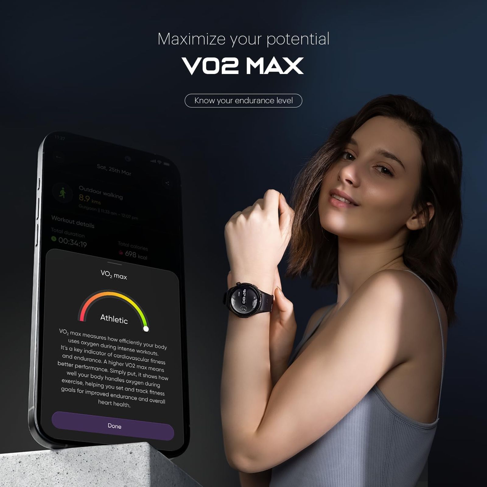 noise NoiseFit Origin Smartwatch with Bluetooth Calling (37.1mm AMOLED Display, 3ATM Water Resistant, Midnight Black Strap)_8