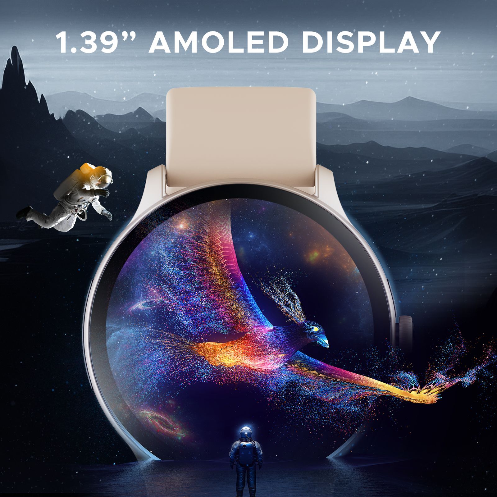 boAt Lunar Connect Pro Smartwatch with Bluetooth Calling (35.3mm AMOLED Display, IP68 Splash Resistant, Cherry Blossom Strap)_3