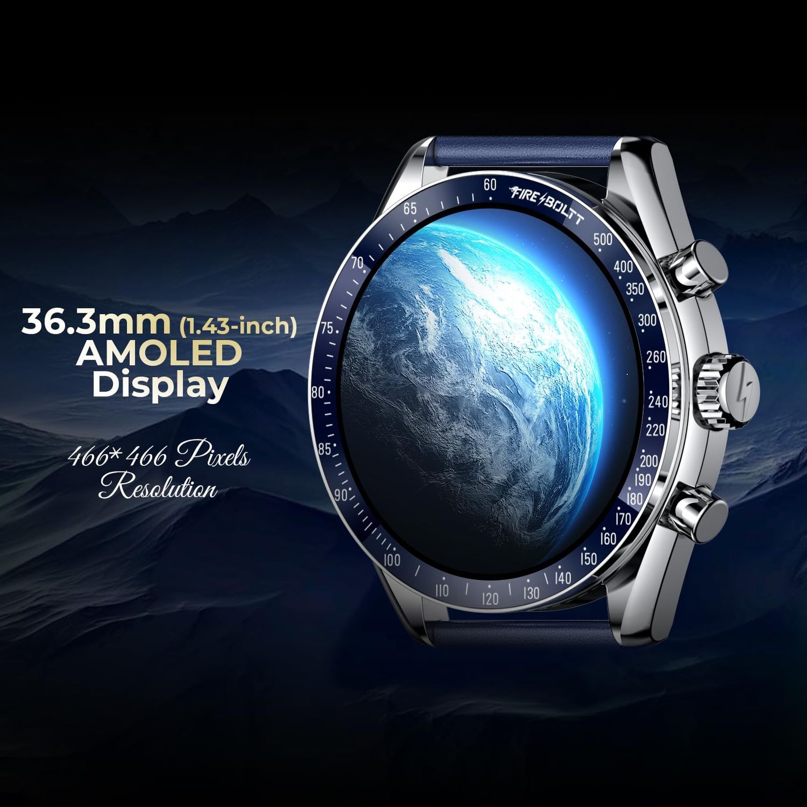 FIRE-BOLTT Moonwatch Smartwatch with Bluetooth Calling (36.3mm AMOLED Display, IP67 Water Resistant, Blue Strap)_6