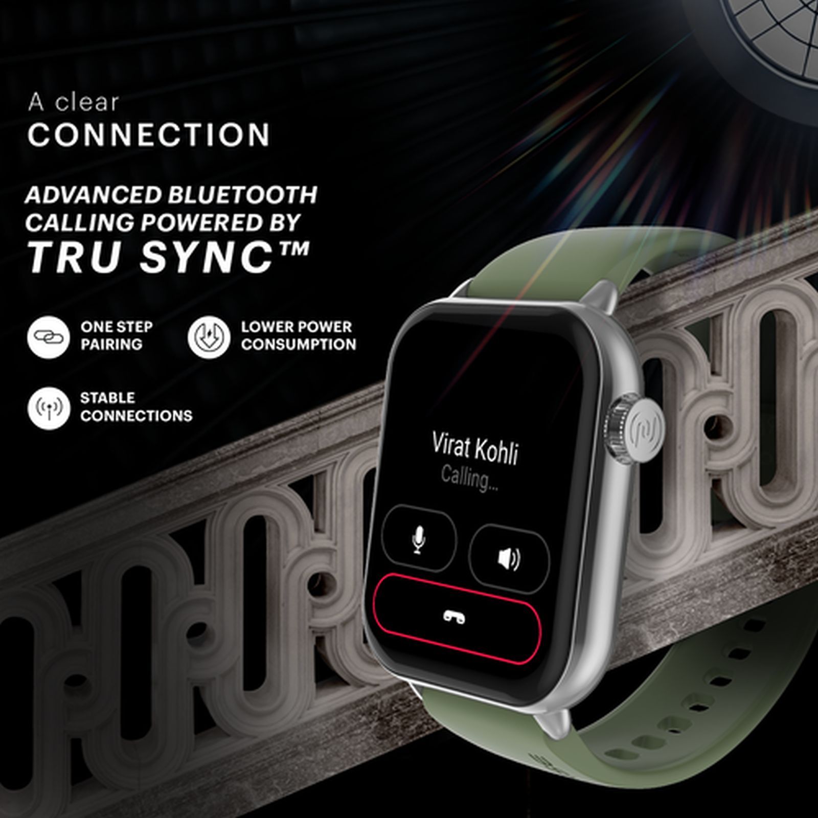 noise ColorFit Mighty Smartwatch with Bluetooth Calling (49.7mm TFT Display, IP67 Water Resistant, Forest Green Strap)_6