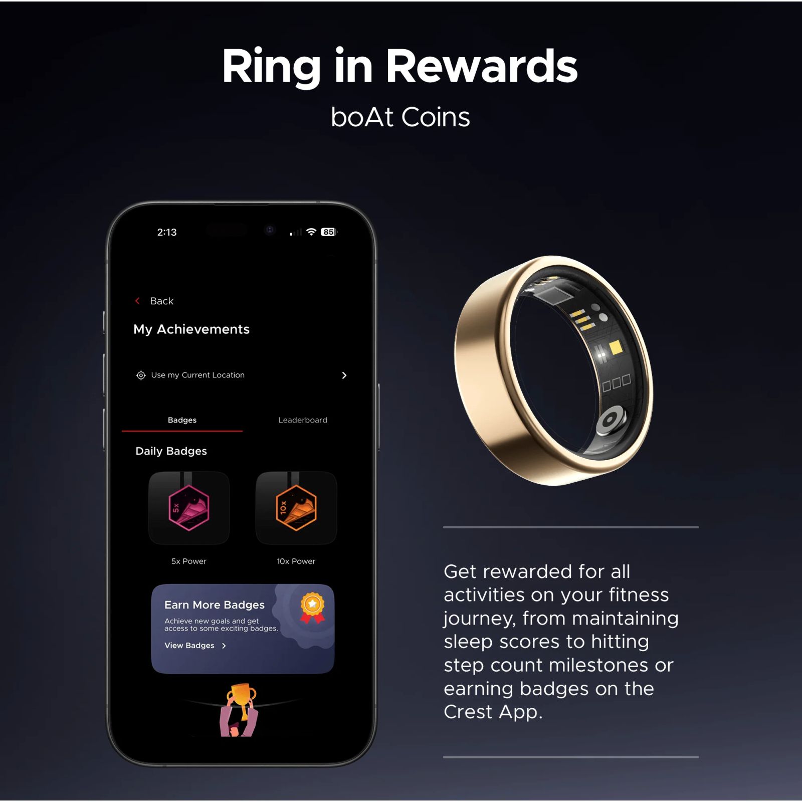 boAt Active Smart Ring with Activity Tracker (Size 9, Water Resistant, Rose Gold)_6