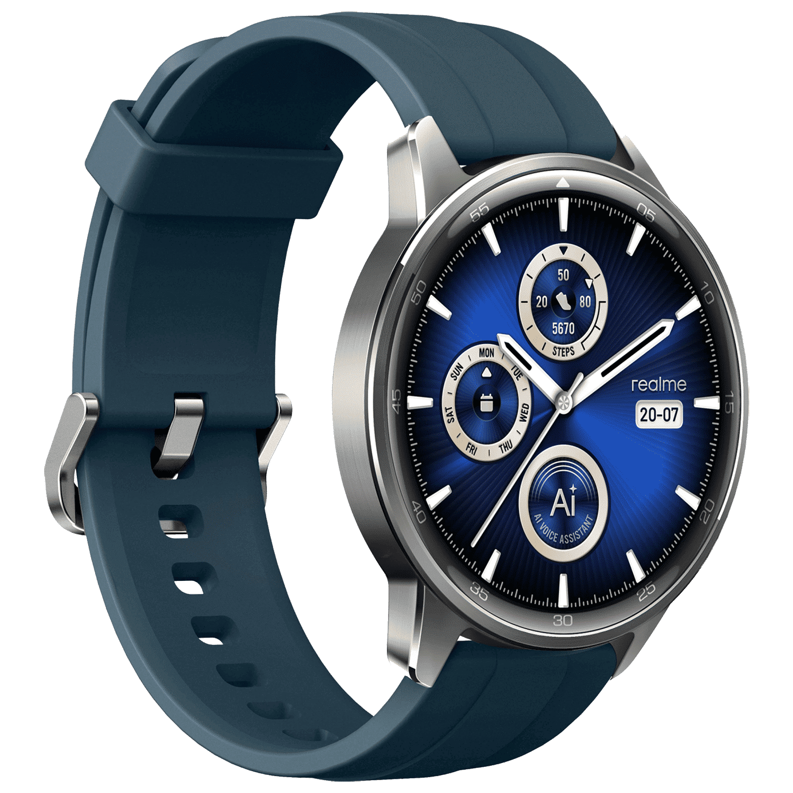 realme Watch S2 Smartwatch with Bluetooth Calling (36.3mm AMOLED Display, IP68 Water and Dust Resistant, Ocean Silver Strap)_4