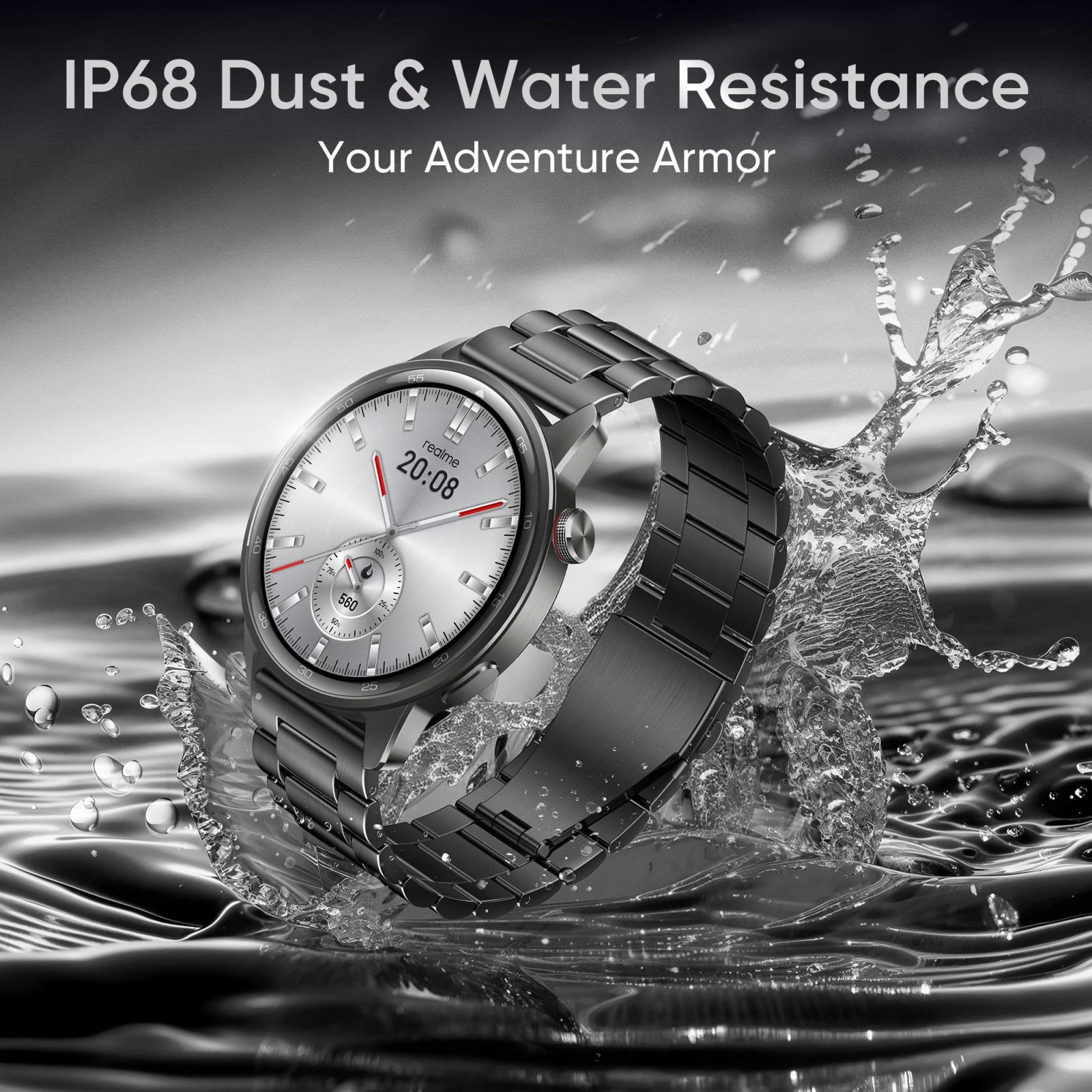 realme Watch S2 Smartwatch with Bluetooth Calling (36.3mm AMOLED Display, IP68 Water and Dust Resistant, Metallic Grey Strap)_8