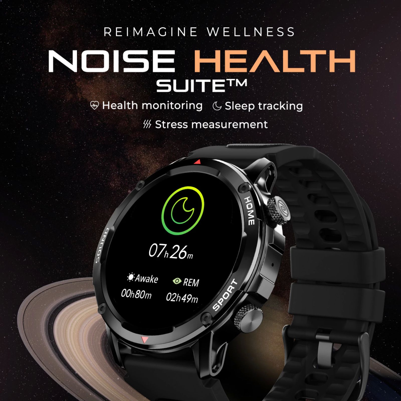 noise NoiseFit Venture Smartwatch with Bluetooth Calling (35.3mm TFT Display, IP67 Water Resistant, Jet Black Strap)_6