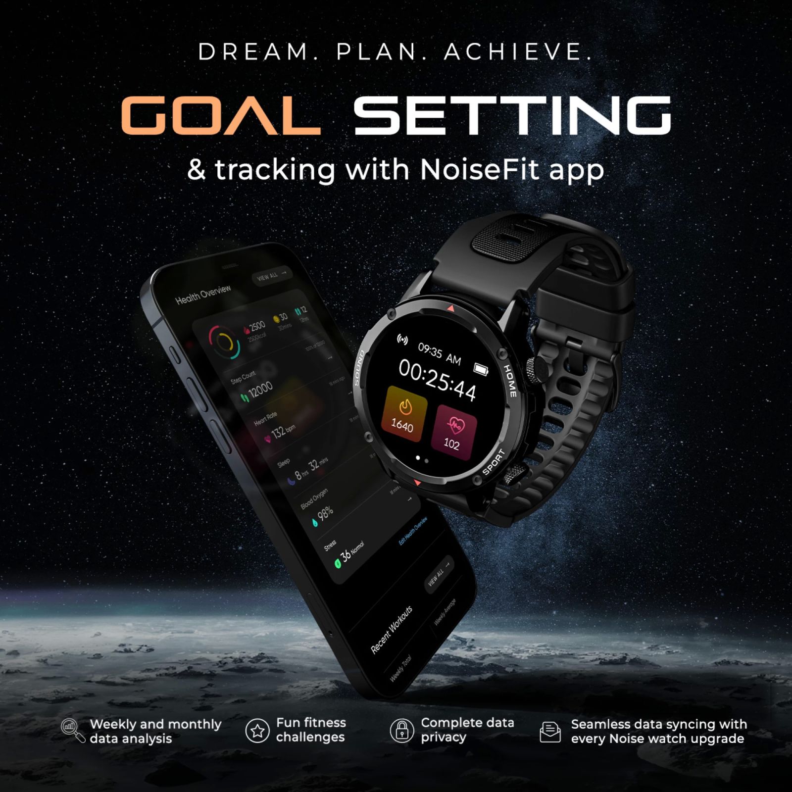 noise NoiseFit Venture Smartwatch with Bluetooth Calling (35.3mm TFT Display, IP67 Water Resistant, Jet Black Strap)_7