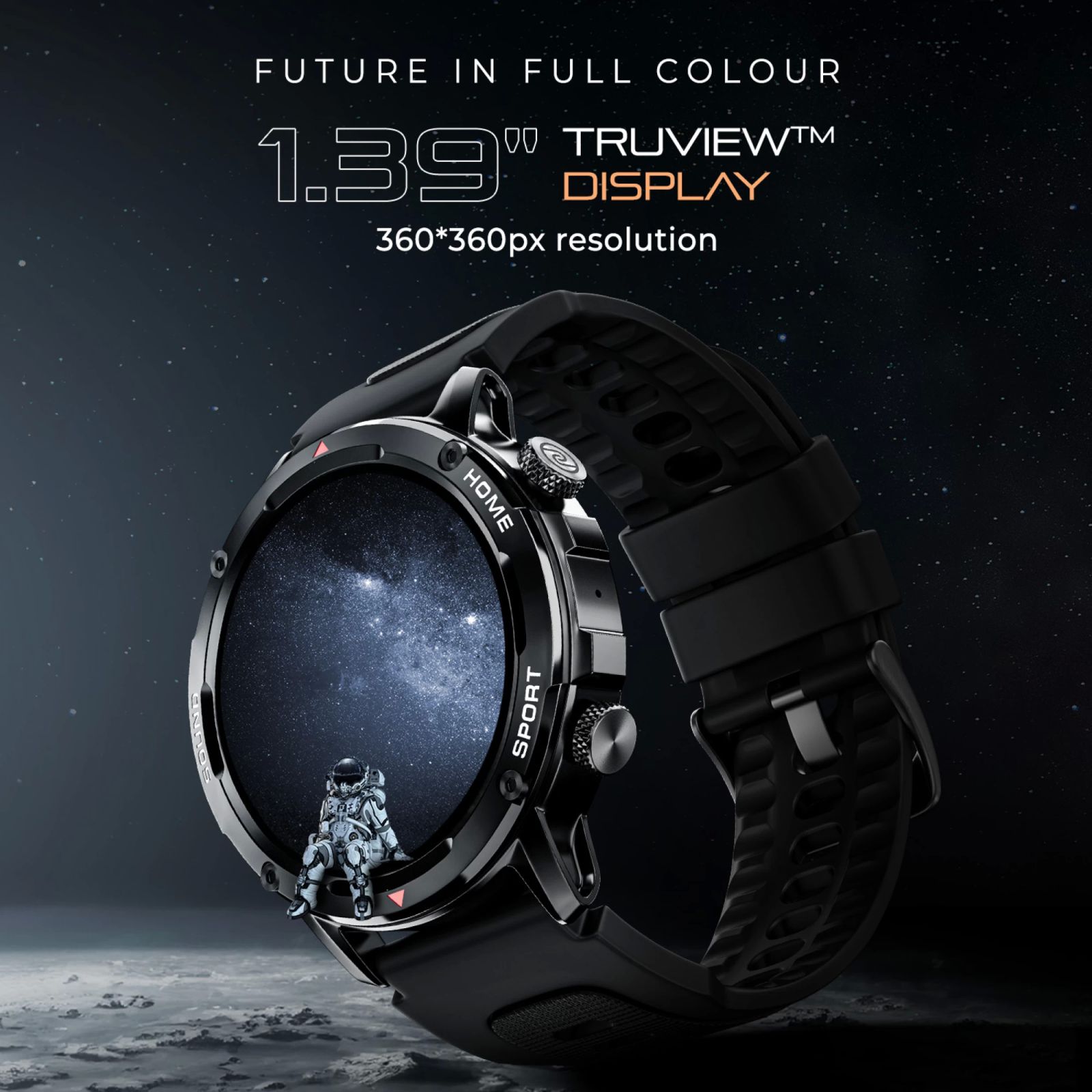 noise NoiseFit Venture Smartwatch with Bluetooth Calling (35.3mm TFT Display, IP67 Water Resistant, Jet Black Strap)_3