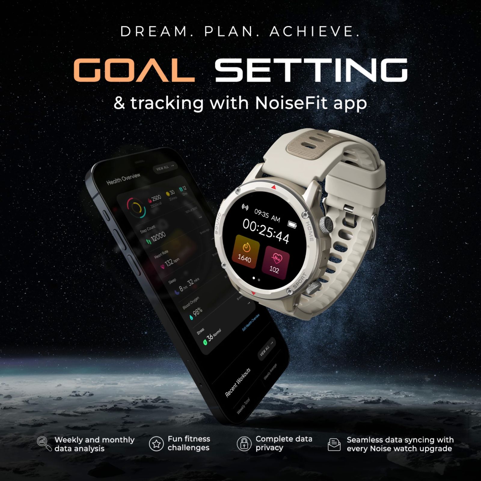 noise NoiseFit Venture Smartwatch with Bluetooth Calling (35.3mm TFT Display, IP67 Water Resistant, Mist Grey Strap)_8