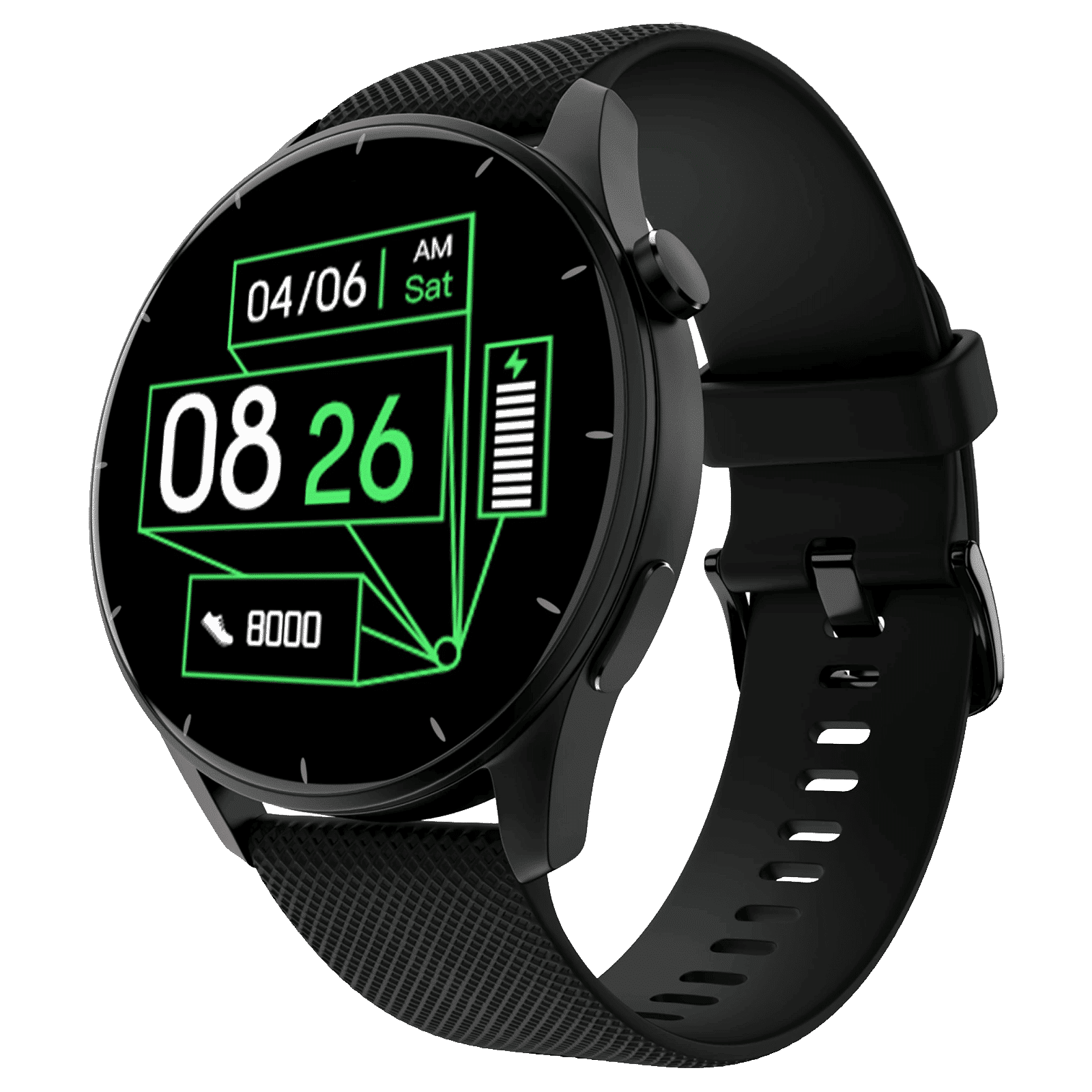 noise Fit Crew Smartwatch with Bluetooth Calling (35.05mm TFT Display, IP68 Water Resistant, Jet Black Strap)_1