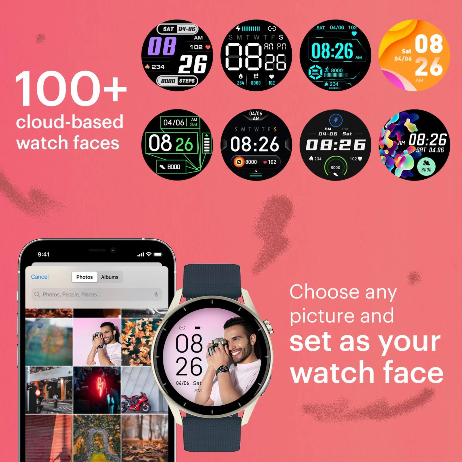 noise Fit Crew Smartwatch with Bluetooth Calling (35.05mm TFT Display, IP68 Water Resistant, Midnight Blue Strap)_4