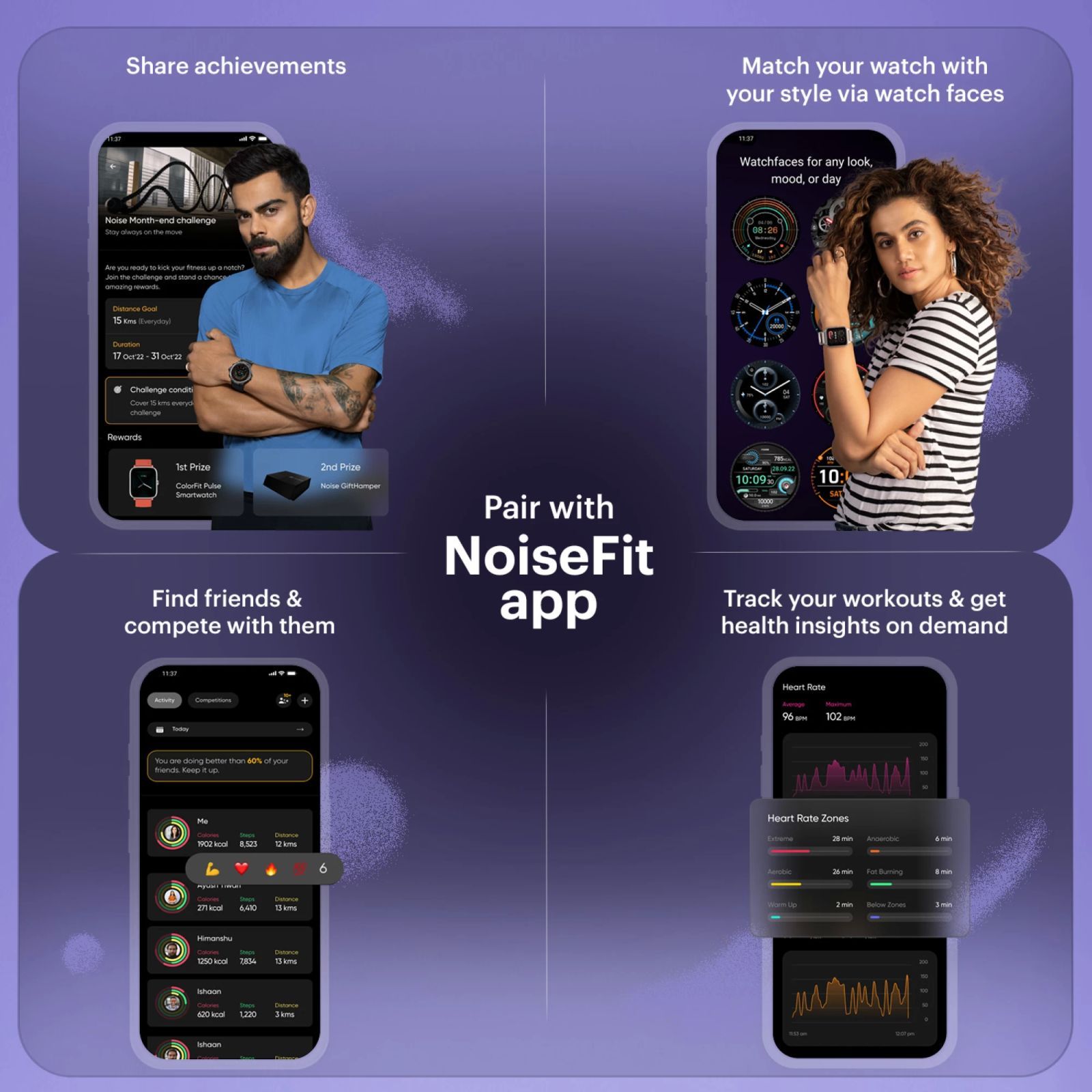 noise Fit Crew Smartwatch with Bluetooth Calling (35.05mm TFT Display, IP68 Water Resistant, Silver Grey Strap)_10