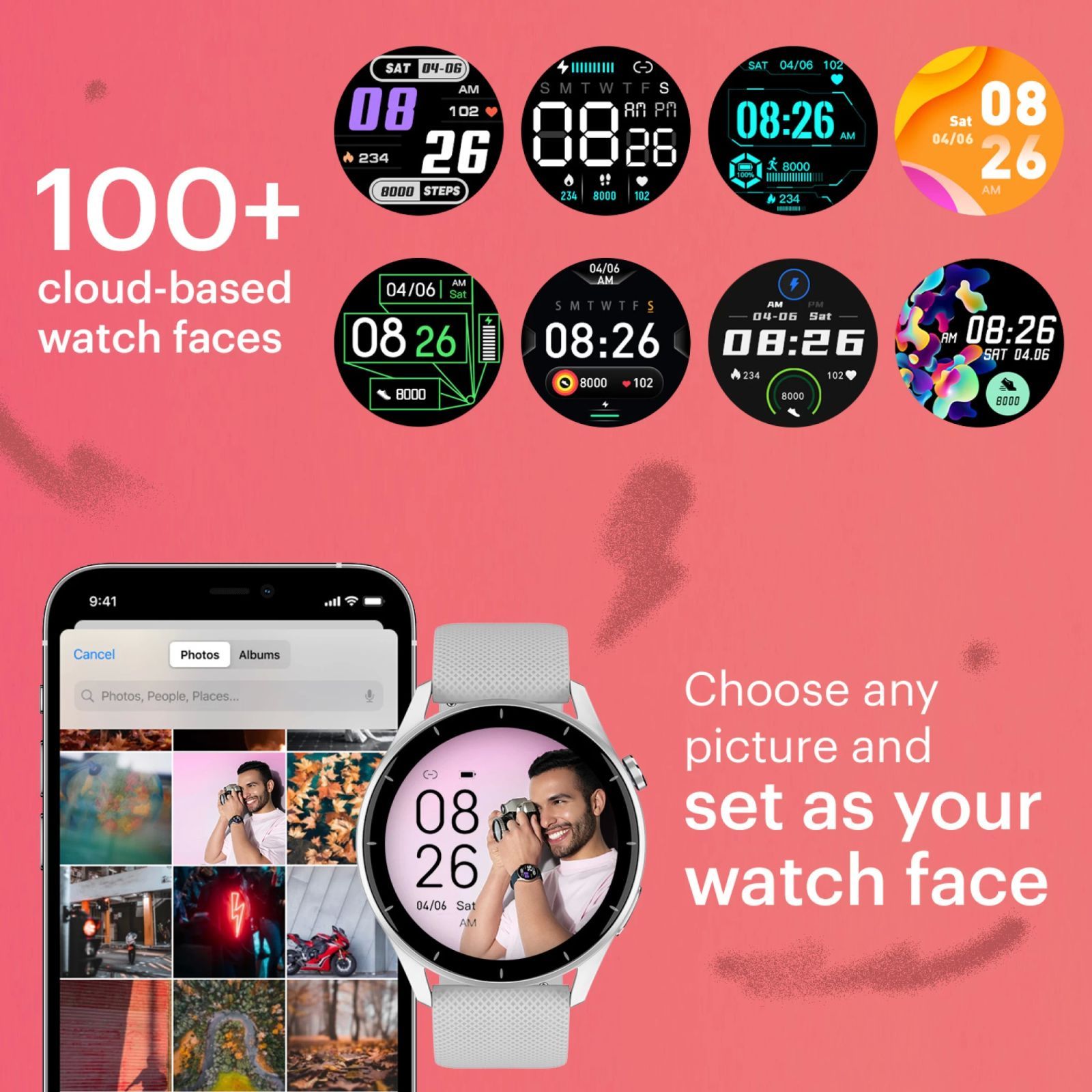 noise Fit Crew Smartwatch with Bluetooth Calling (35.05mm TFT Display, IP68 Water Resistant, Silver Grey Strap)_5