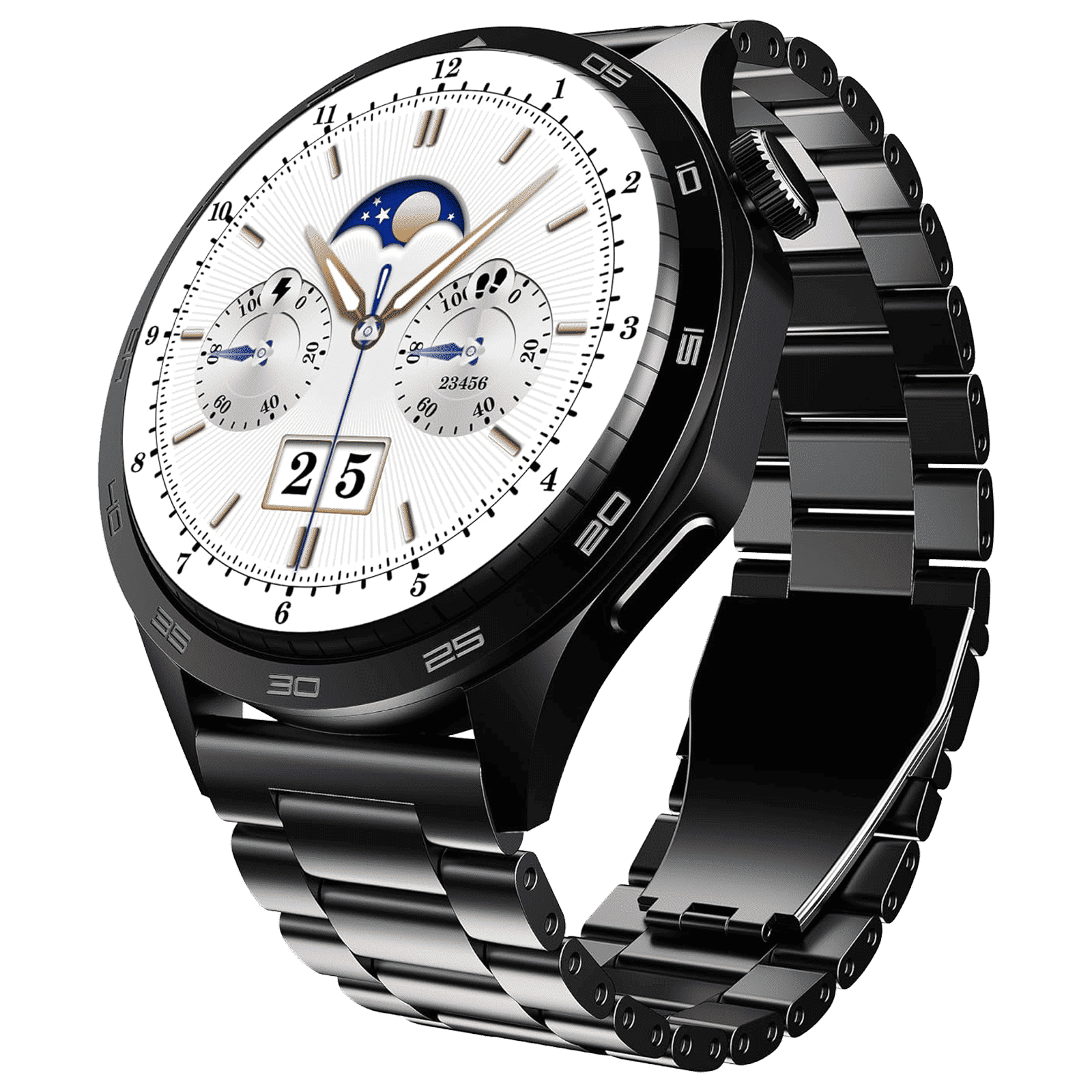 boAt Enigma Radiant Smartwatch with Bluetooth Calling (36.3mm AMOLED Display, IP68 Water Resistant, Metal Black Strap)_1