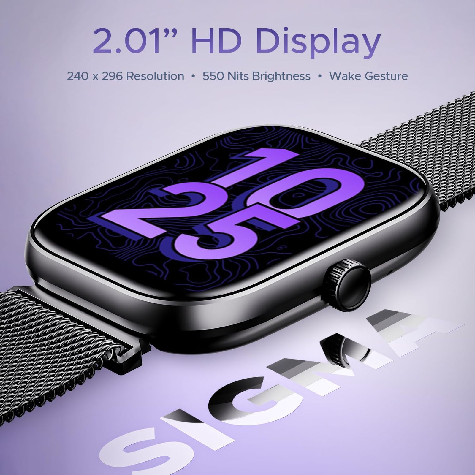 boAt Wave Sigma Smartwatch with Bluetooth Calling (51mm HD Display, IP67 Water Resistant, Metal Black Strap)_6