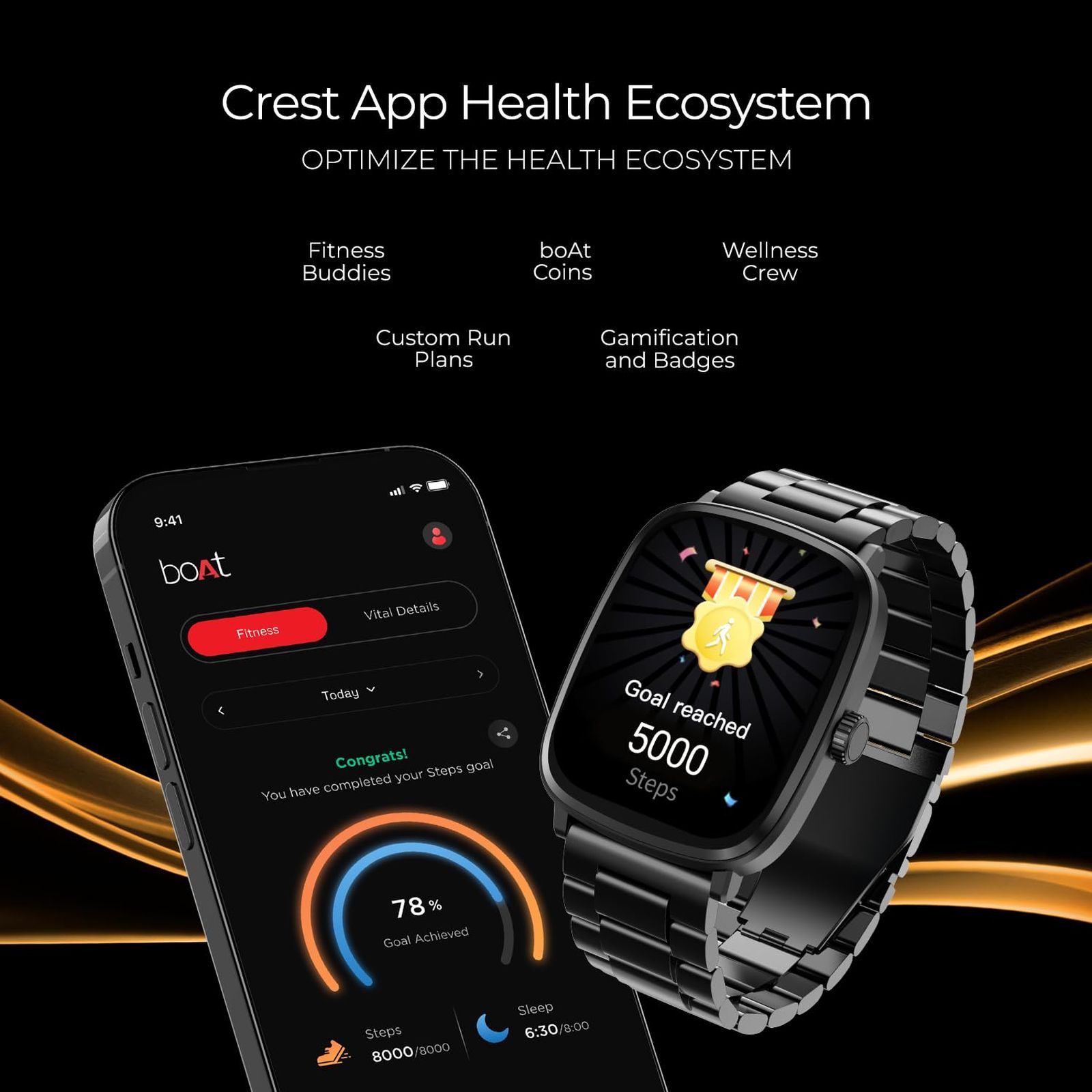 boAt Ultima Regal Smartwatch with Bluetooth Calling (51mm AMOLED Display, IP68 Water Resistant, Steel Black Strap) boAt Ultima Regal Smartwatch with Bluetooth Calling (51mm AMOLED Display, IP68 Water Resistant, Steel Black Strap)_5